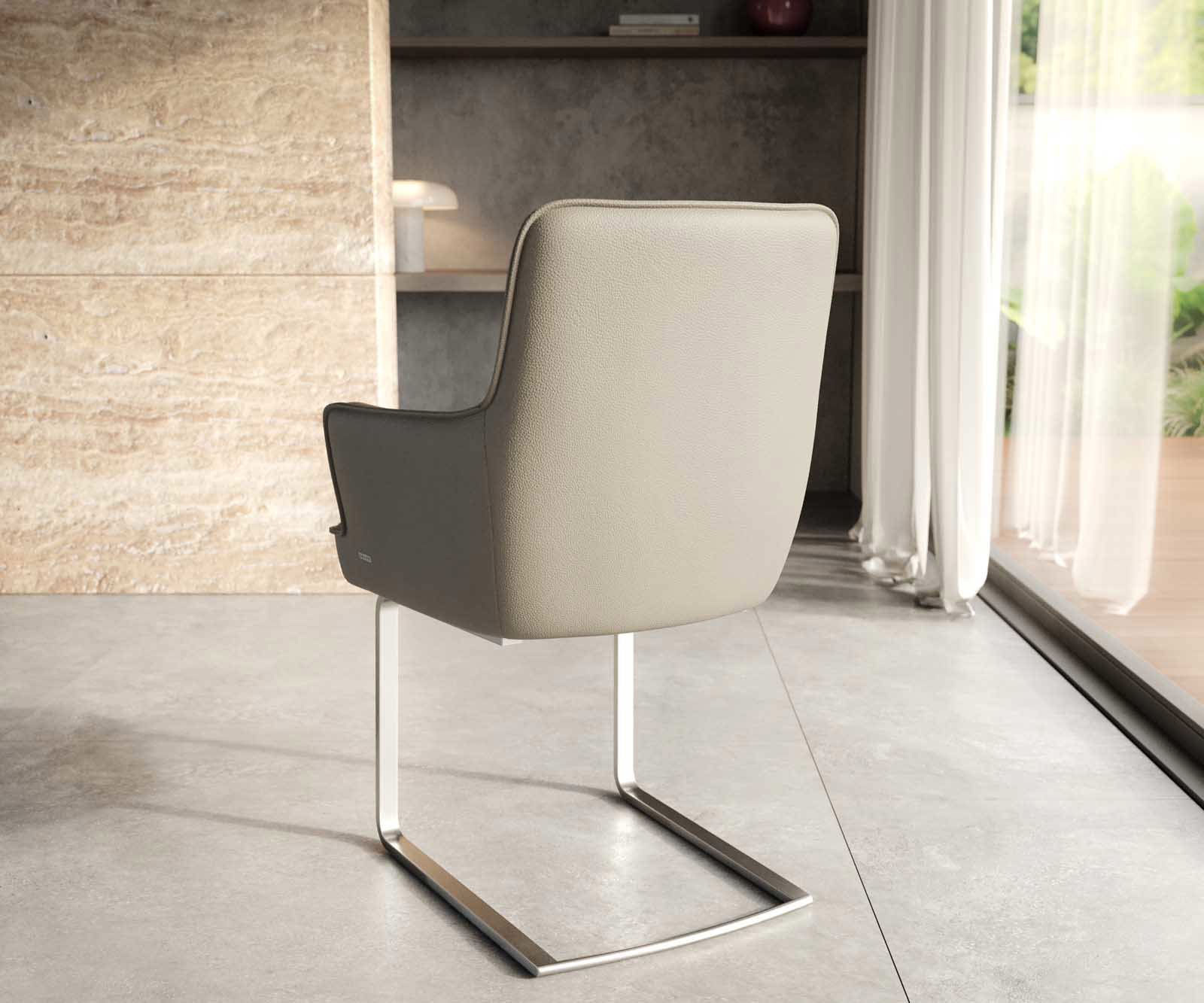 Sledemodel Heira-Flex met armleuning echt leer mud sledemodel vlak roestvrij staal pocketveer kern 3 Sledemodel Heira-Flex met armleuning echt leer mud sledemodel vlak roestvrij staal pocketveer kern 3