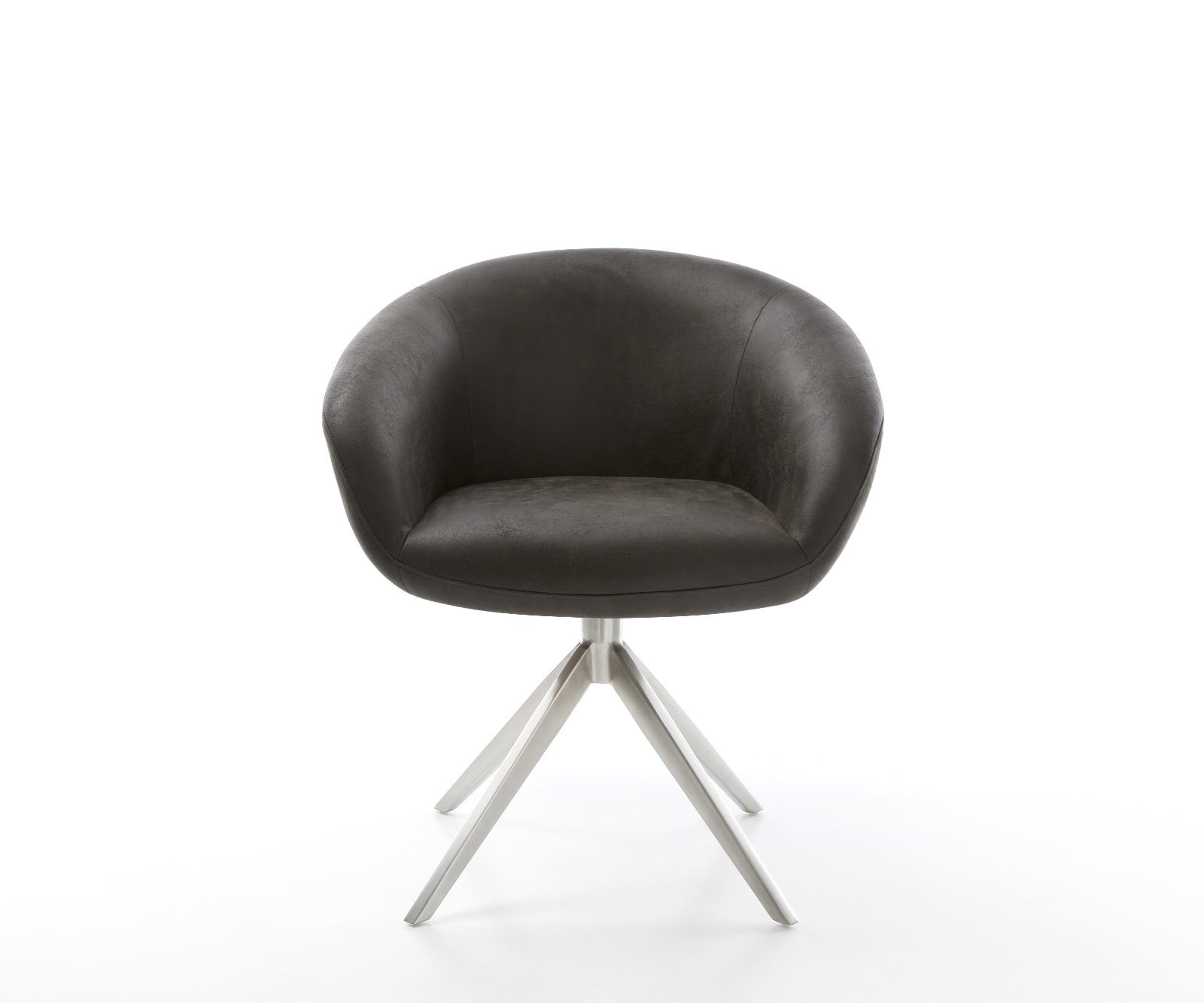 Draaistoel Vinka-Flex met armleuning microvelours antraciet vintage kruisframe breed roestvrij staal 360° draaibaar rocker-functie pocketveer kern 1 Draaistoel Vinka-Flex met armleuning microvelours antraciet vintage kruisframe breed roestvrij staal 360° draaibaar rocker-functie pocketveer kern 1