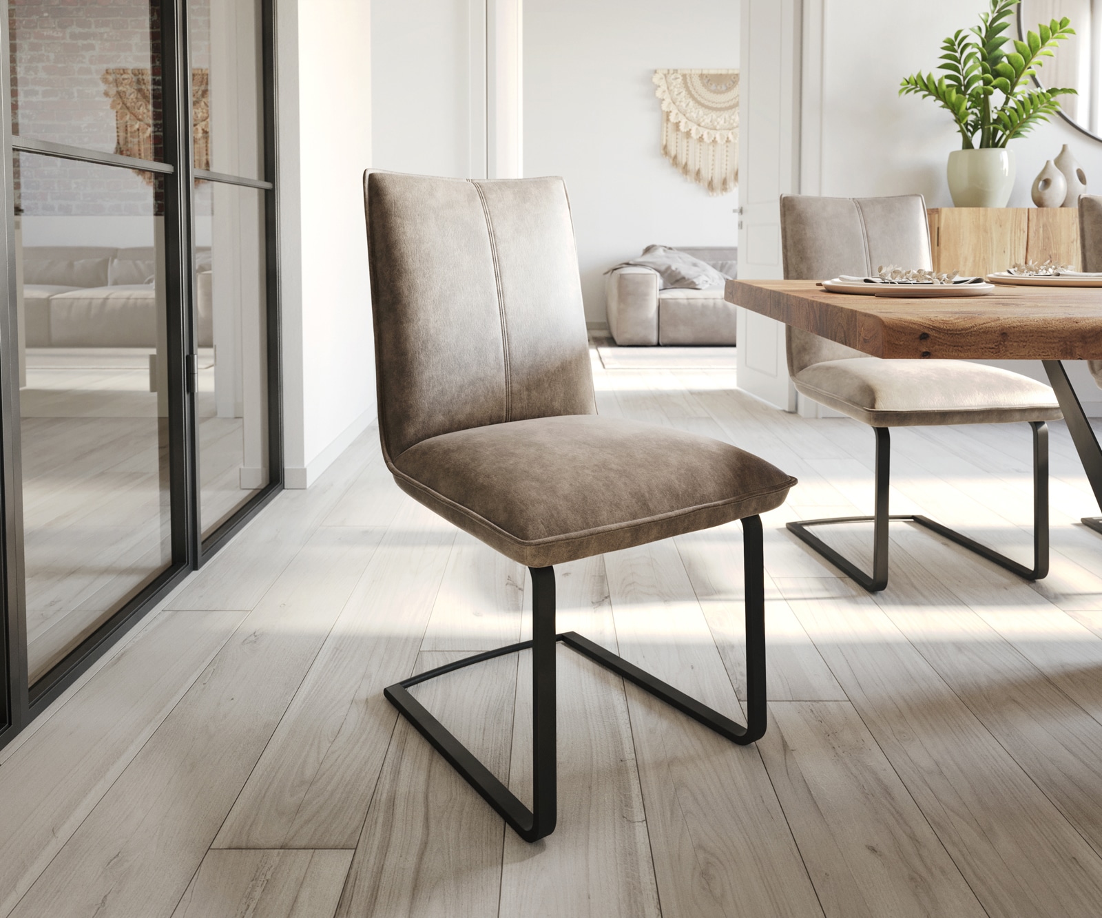 Sledemodel Lelio-Flex microvelours taupe vintage sledemodel vlak zwart pocketveer kern Sledemodel Lelio-Flex microvelours taupe vintage sledemodel vlak zwart pocketveer kern