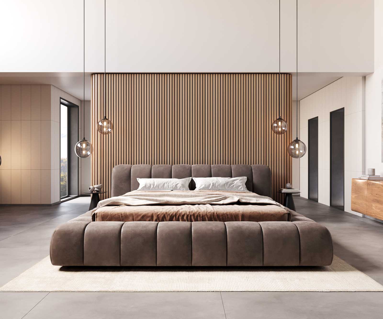 Bedframe Cutio 180x200 cm microvezel taupe vintage 1