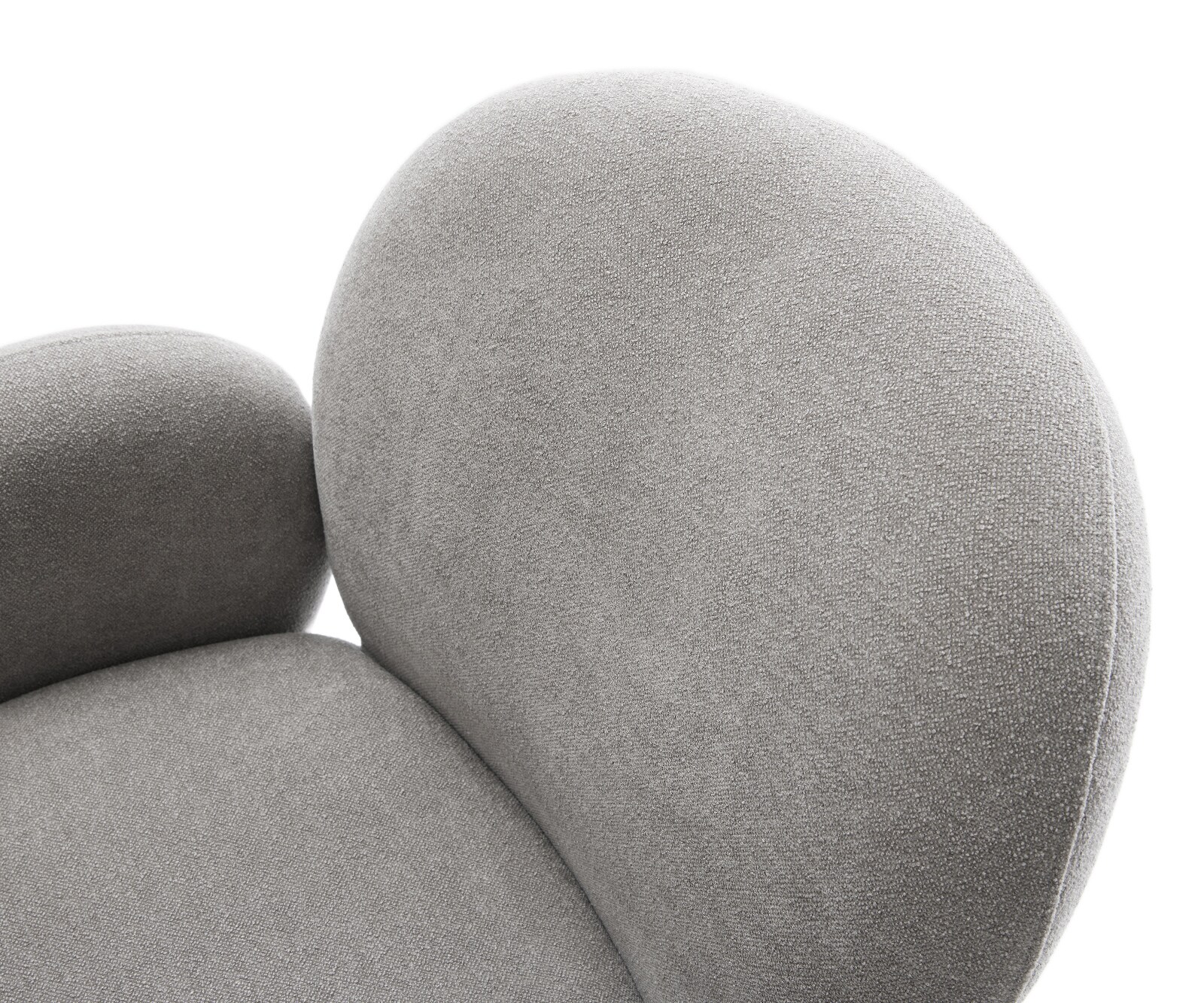 Draaistoel Nube-Flex met armleuning zachte stof met structuur grijs kruispoot afwerking met titanium 360° draaibaar rocker-functie pocketveer kern 4