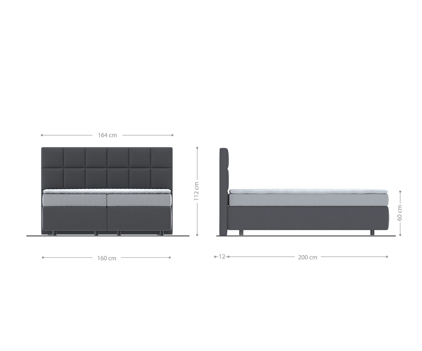 Boxspringbed Dream-Fine 160x200 cm Microvezel Beige met TFK Matras en Visco Topper 4
