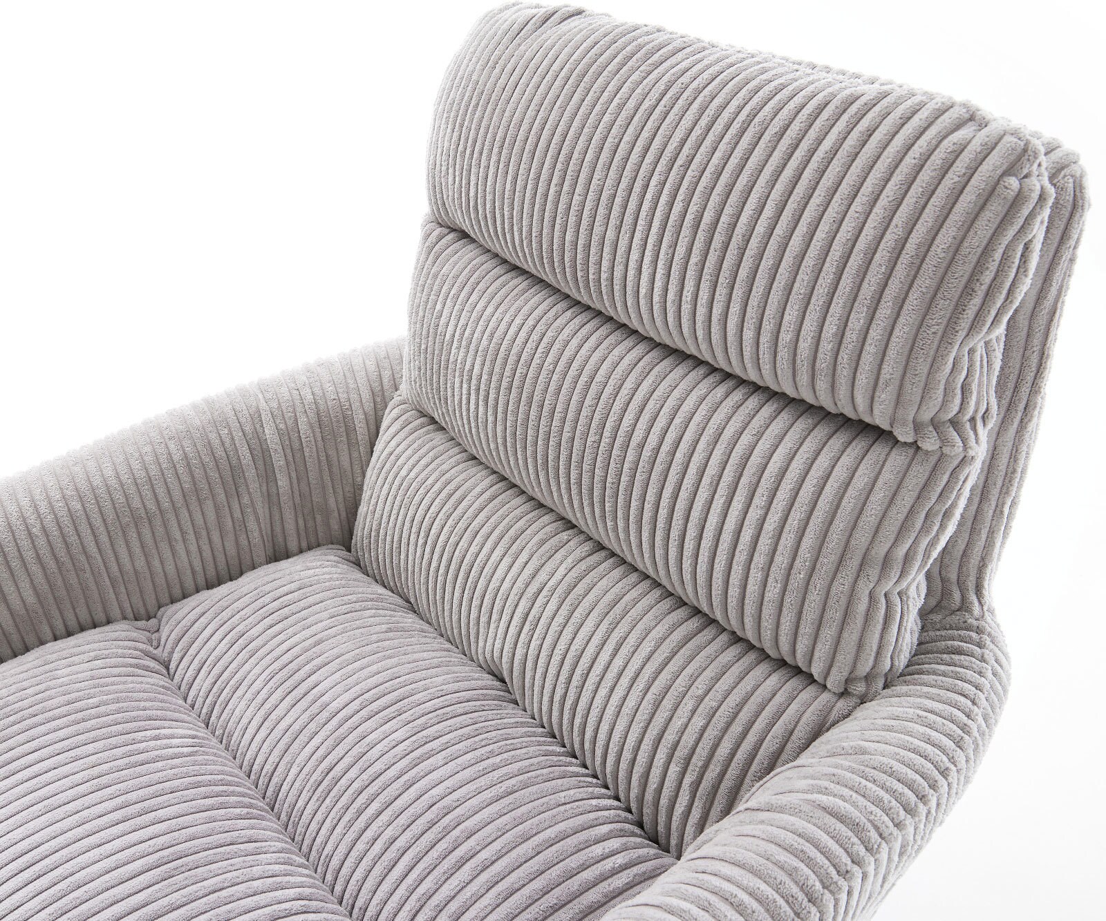 Draaistoel Abelia-Flex met armleuning koord zilver grijs kruisframe breed roestvrij staal 360° draaibaar rocker-functie 3