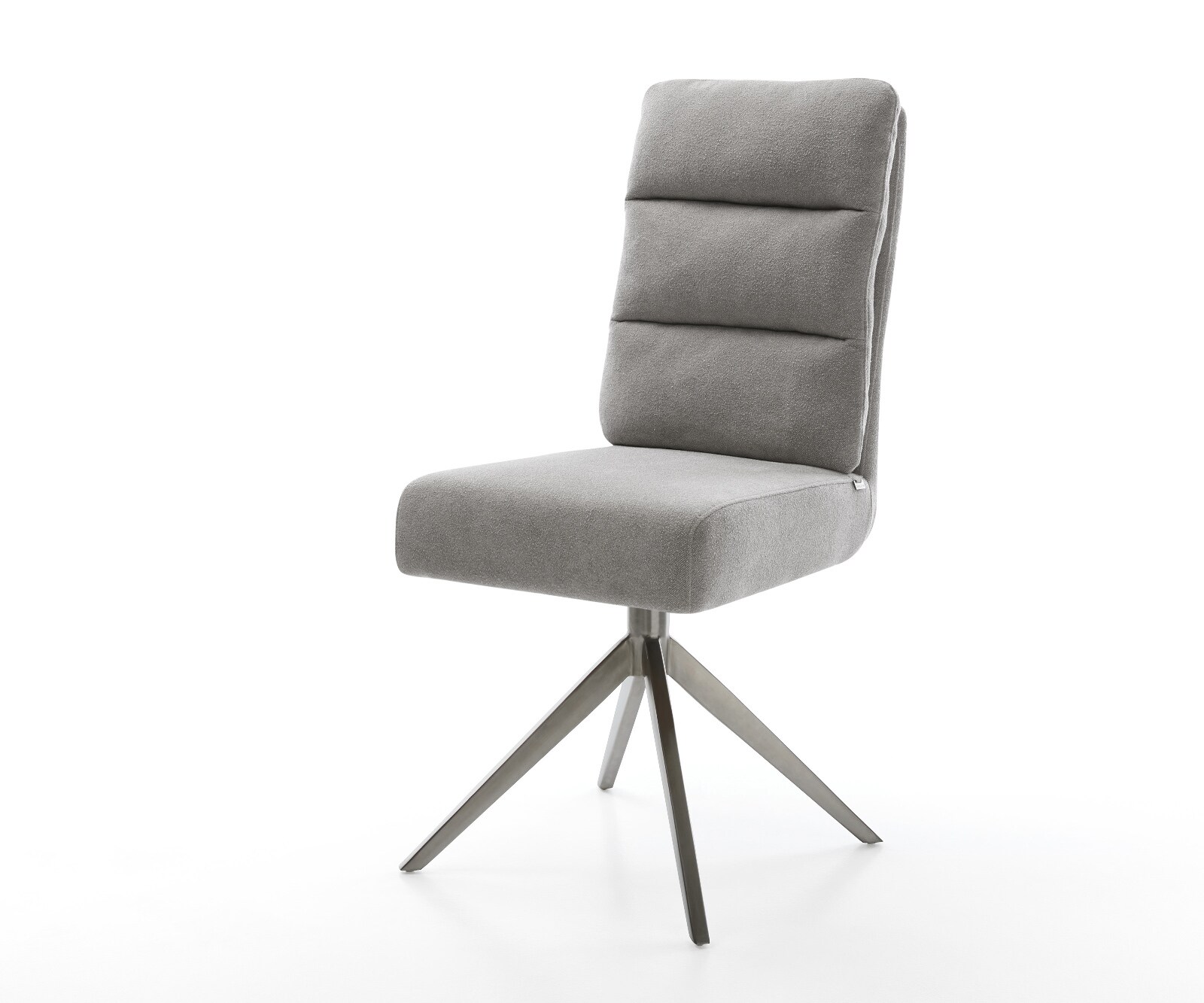 Draaistoel Pela-Flex zachte stof met structuur grijs kruisframe breed grafiet 360° draaibaar rocker-functie pocketveer kern 1