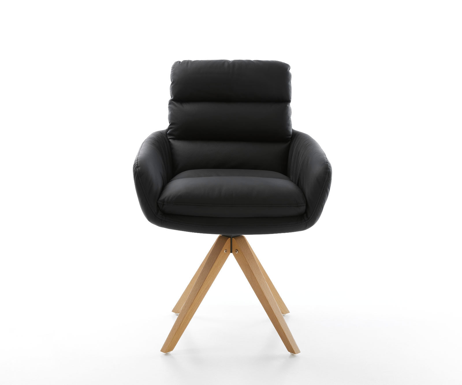 Eetkamerstoel Abelia-Flex met armleuning echt leer zwart houten frame hoekig natuur 1 Eetkamerstoel Abelia-Flex met armleuning echt leer zwart houten frame hoekig natuur 1