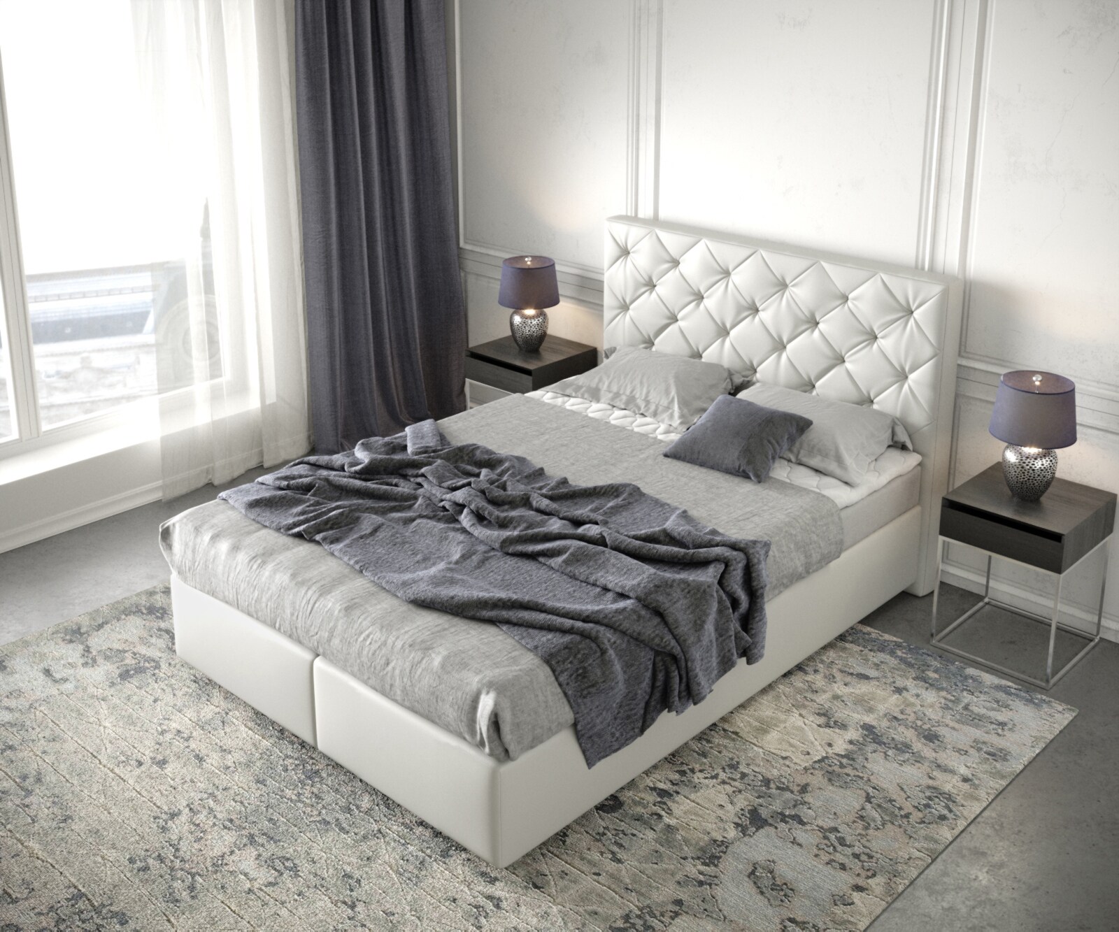 Boxspringbed Dream-Great 140x200 kunstleder Weiß 3