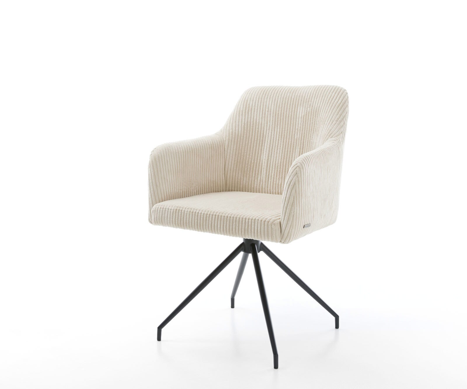 Eetkamerstoel Greg-Flex koord beige kruisframe conisch zwart pocketveer kern