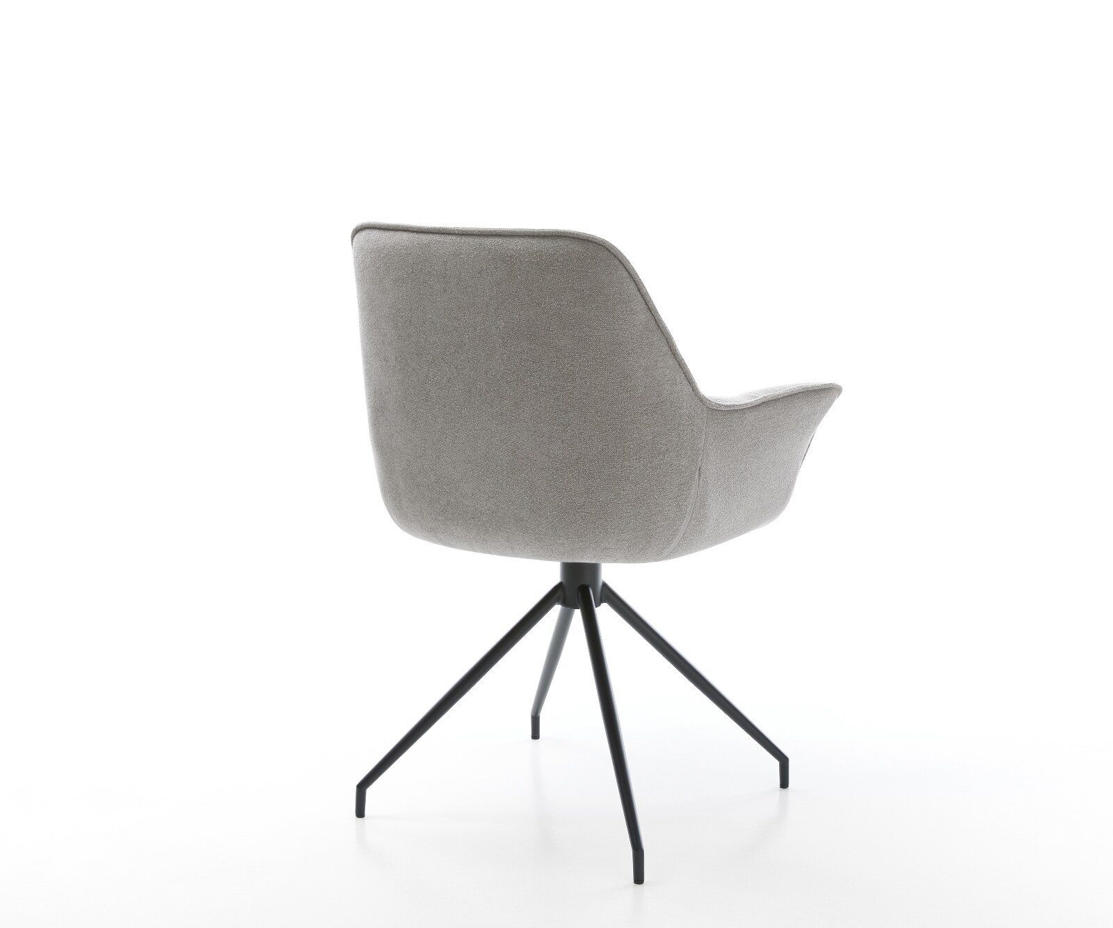 Eetkamerstoel Kaira-Flex zachte stof met structuur grijs kruisframe conisch zwart 5