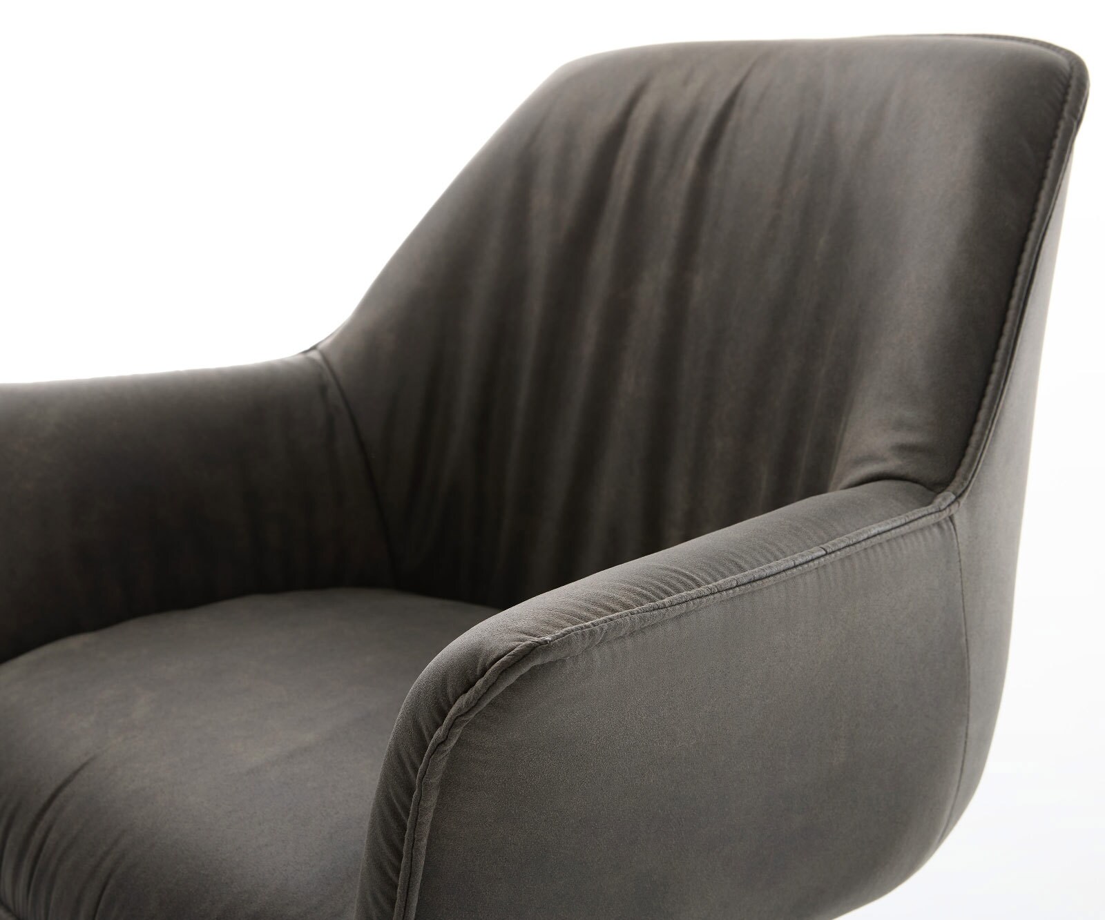 Eetkamerstoel Keila-Flex met armleuning microvelours antraciet vintage kruisframe hoekig zwart 4 Eetkamerstoel Keila-Flex met armleuning microvelours antraciet vintage kruisframe hoekig zwart 4