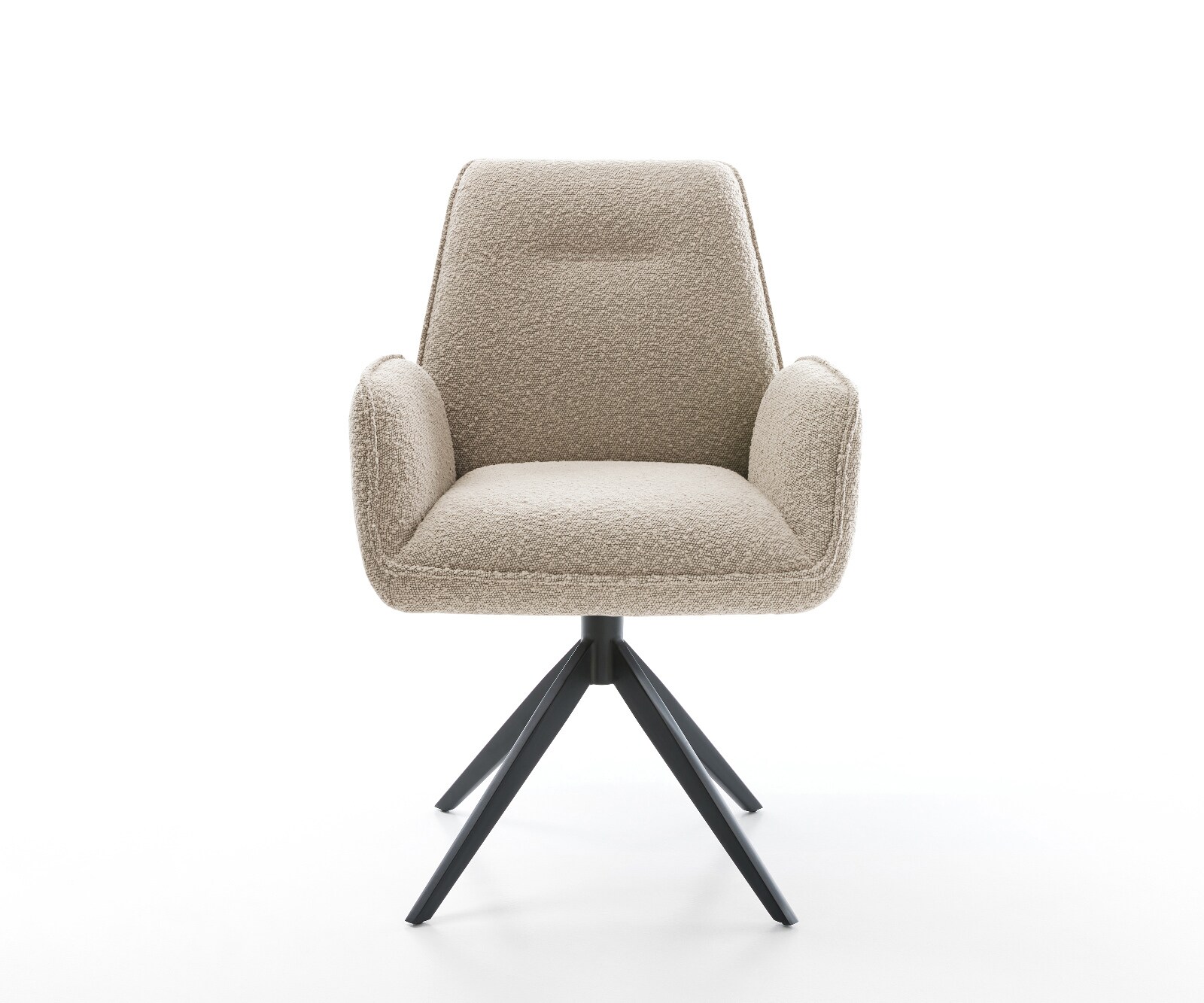 Draaistoel Zoa-Flex bouclé mud kruisframe breed zwart 360° draaibaar rocker-functie pocketveer kern 1