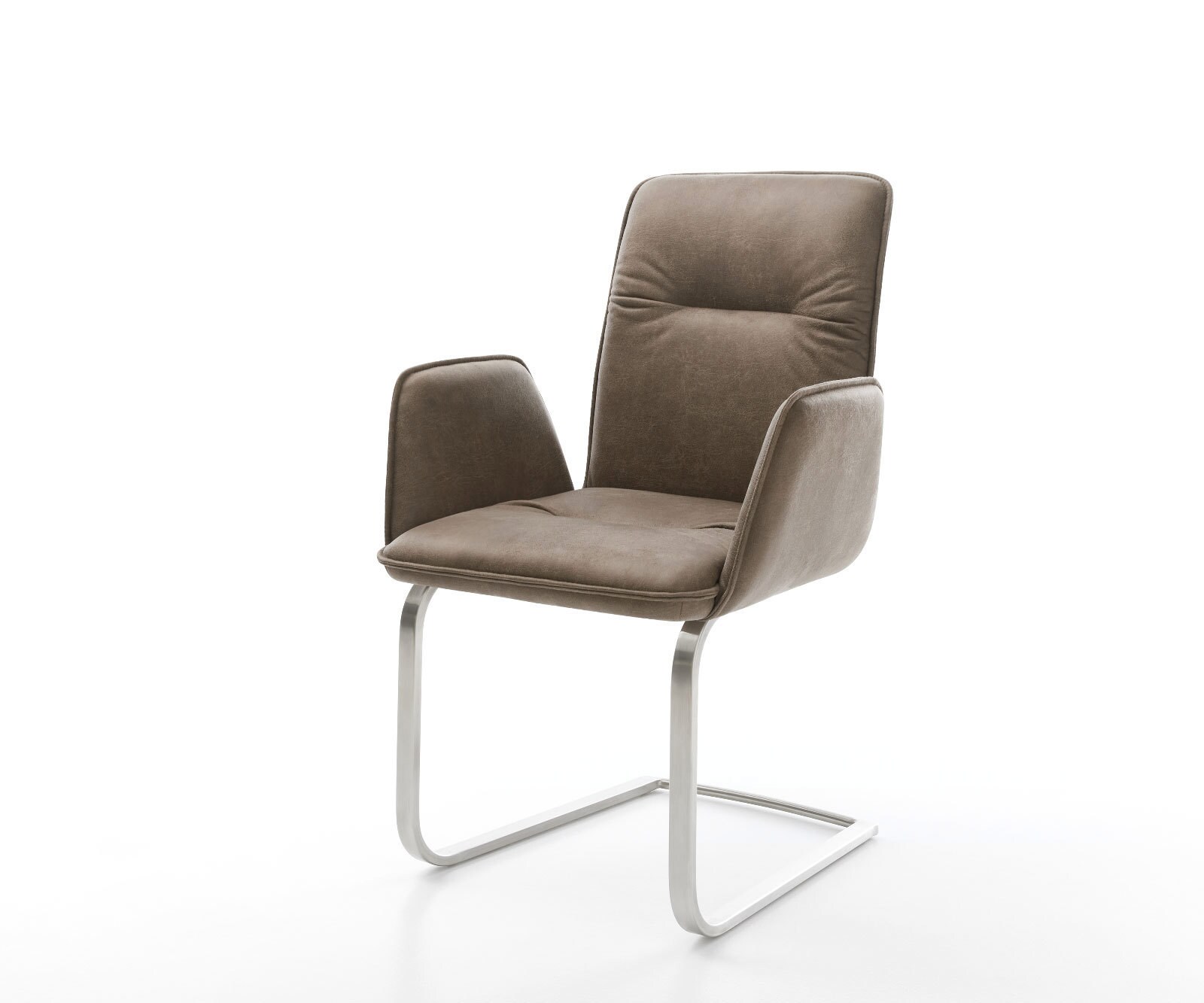 Sledemodel Vinja-Flex microvelours taupe vintage sledemodel vlak roestvrij staal