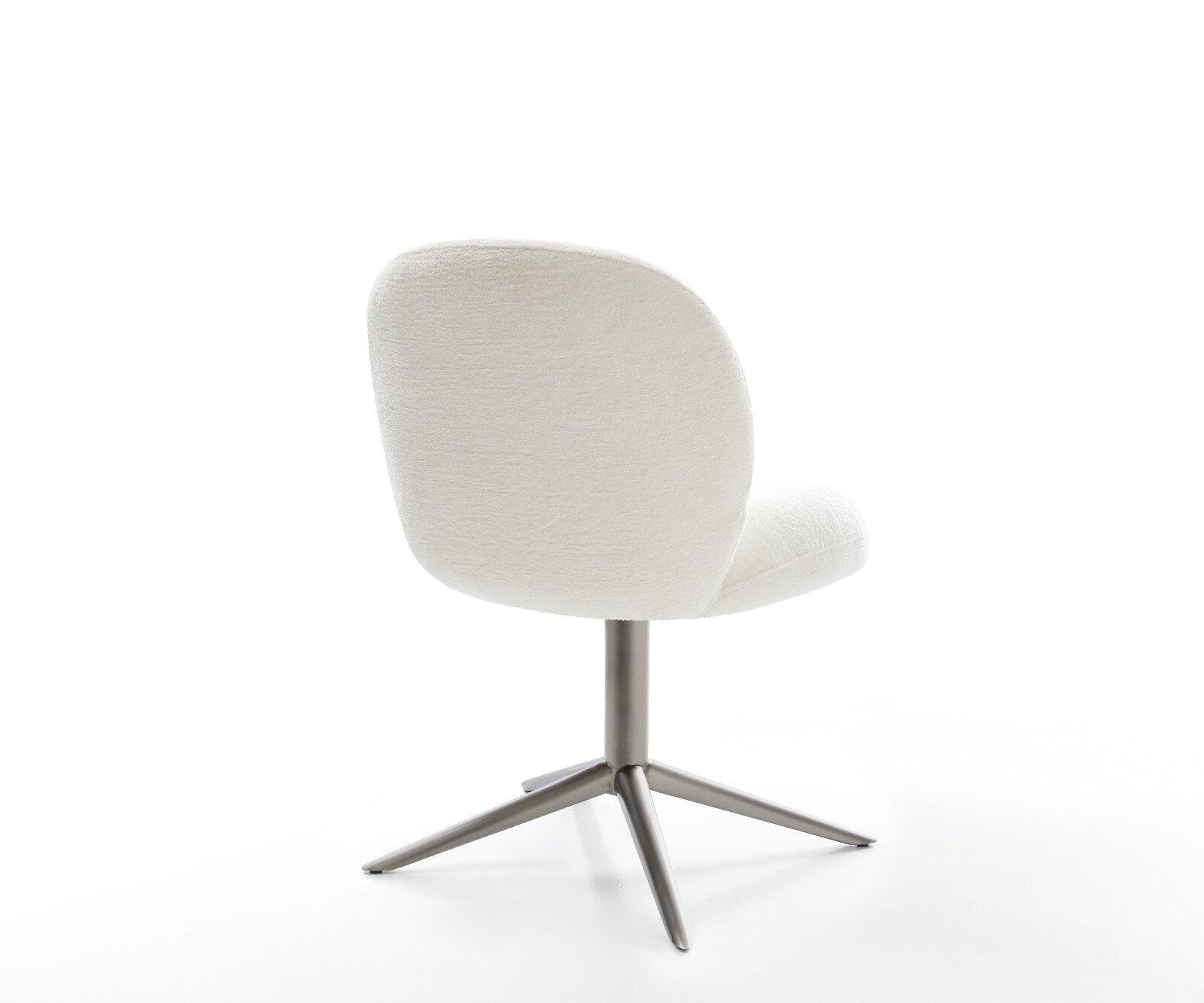 Draaistoel Nube-Flex bouclé zacht beige kruispoot grafiet 360° draaibaar rocker-functie pocketveer kern 5