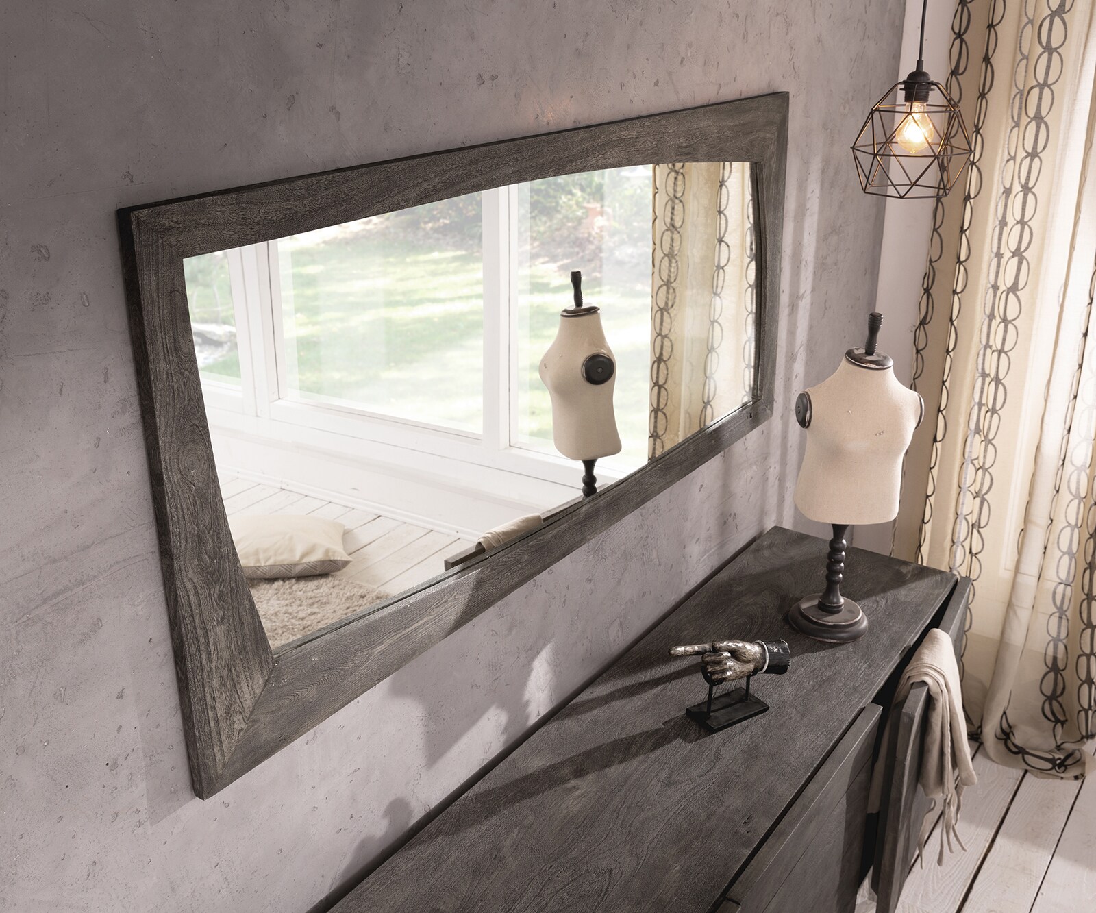 Design wandspiegel Wyatt 160x70 cm acacia platina 1
