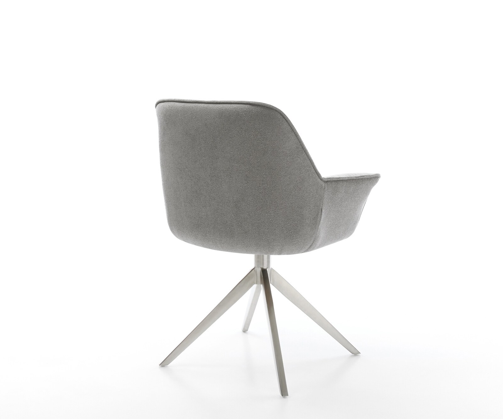 Draaistoel Keila-Flex met armleuning zachte stof met structuur grijs kruisframe breed roestvrij staal 360° draaibaar rocker-functie 4