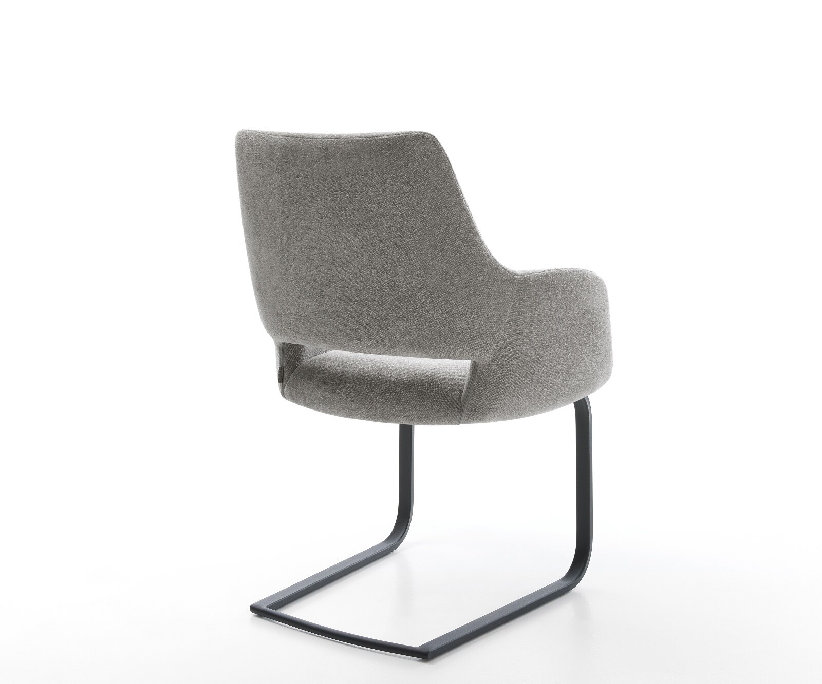 Sledemodel Yago-Flex met armleuning zachte stof met structuur grijs sledemodel vlak zwart pocketveer kern 5