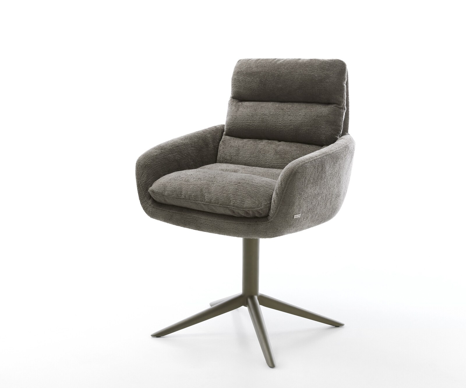 Draaistoel Abelia-Flex met armleuning bouclé zacht mud kruispoot afwerking met titanium 360° draaibaar rocker-functie 1