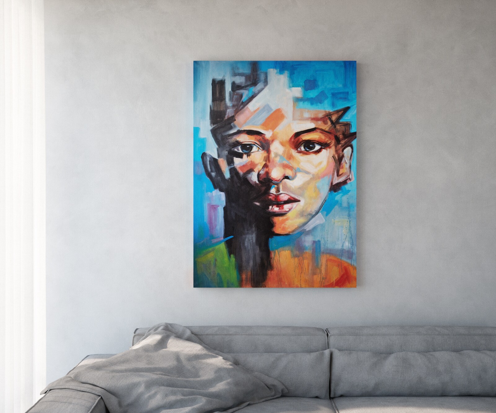 Schilderij Haley meerkleurig 100x140 cm acryl op doek