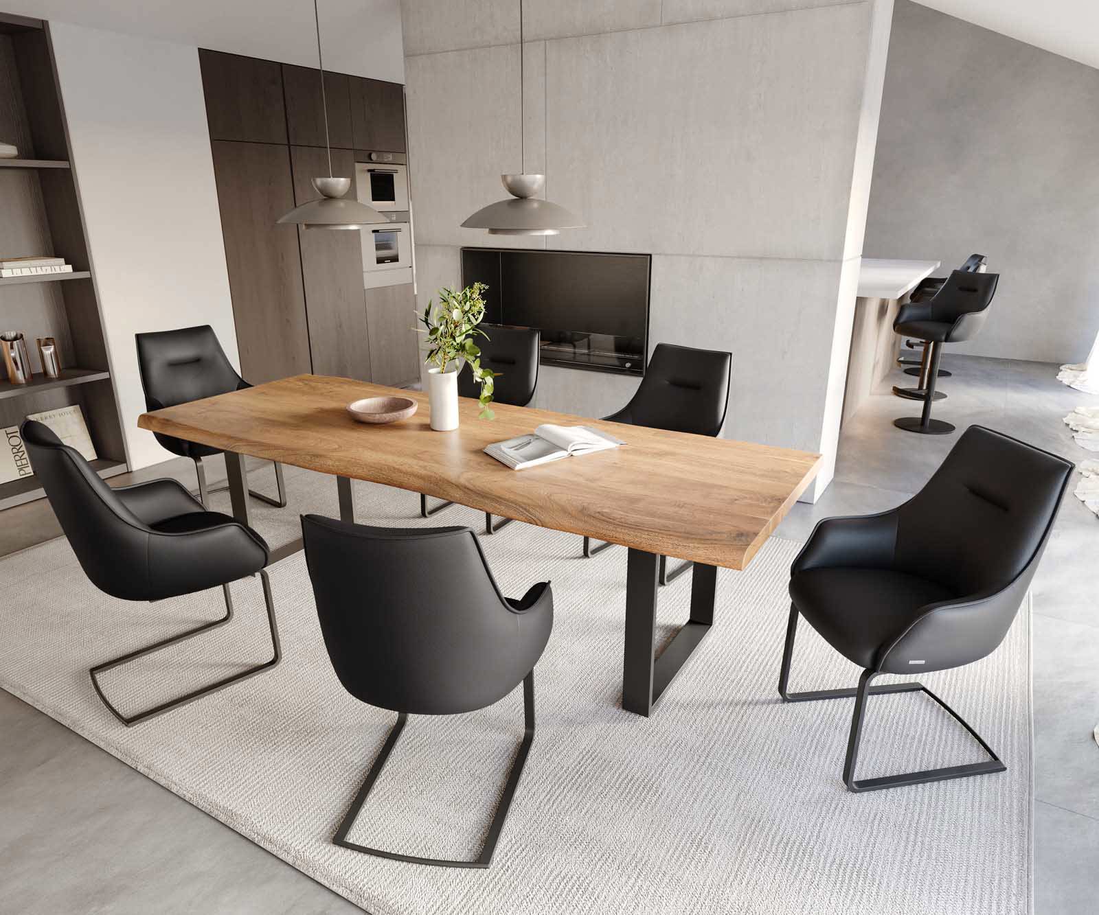 Sledemodel Alja-Flex met armleuning echt leer zwart sledemodel vlak zwart pocketveer kern 3 Sledemodel Alja-Flex met armleuning echt leer zwart sledemodel vlak zwart pocketveer kern 3