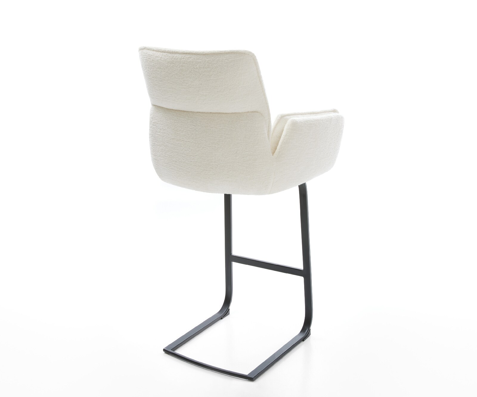 Barstoel Nela-Flex Bouclé zacht Beige Vrijkantelframe plat metaal Zwart 5