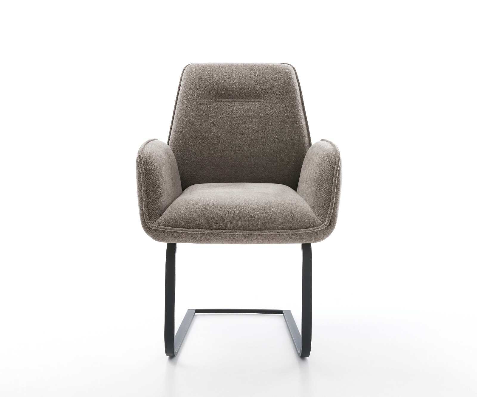 Sledemodel Zoa-Flex zachte stof met structuur taupe sledemodel vlak zwart pocketveer kern 2