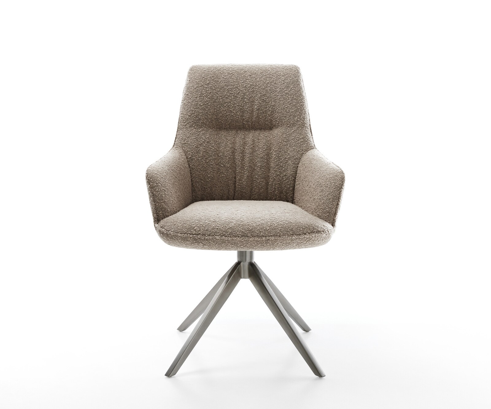 Draaistoel Zelia-Flex met armleuning bouclé mud kruisframe breed grafiet 360° draaibaar rocker-functie pocketveer kern 1