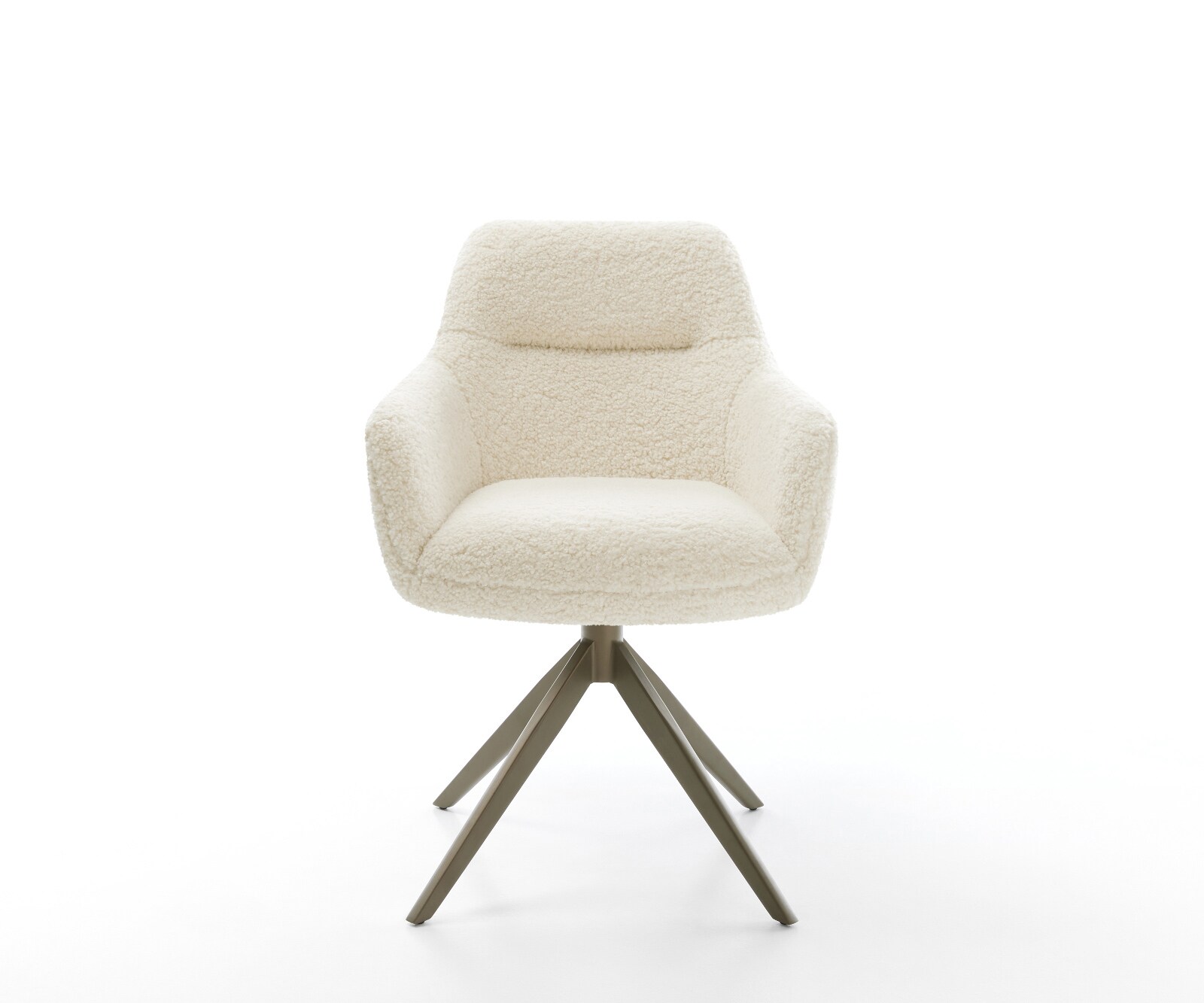 Draaistoel Pejo-Flex teddy beige kruisframe breed afwerking met titanium 360° draaibaar rocker-functie pocketveer kern 2