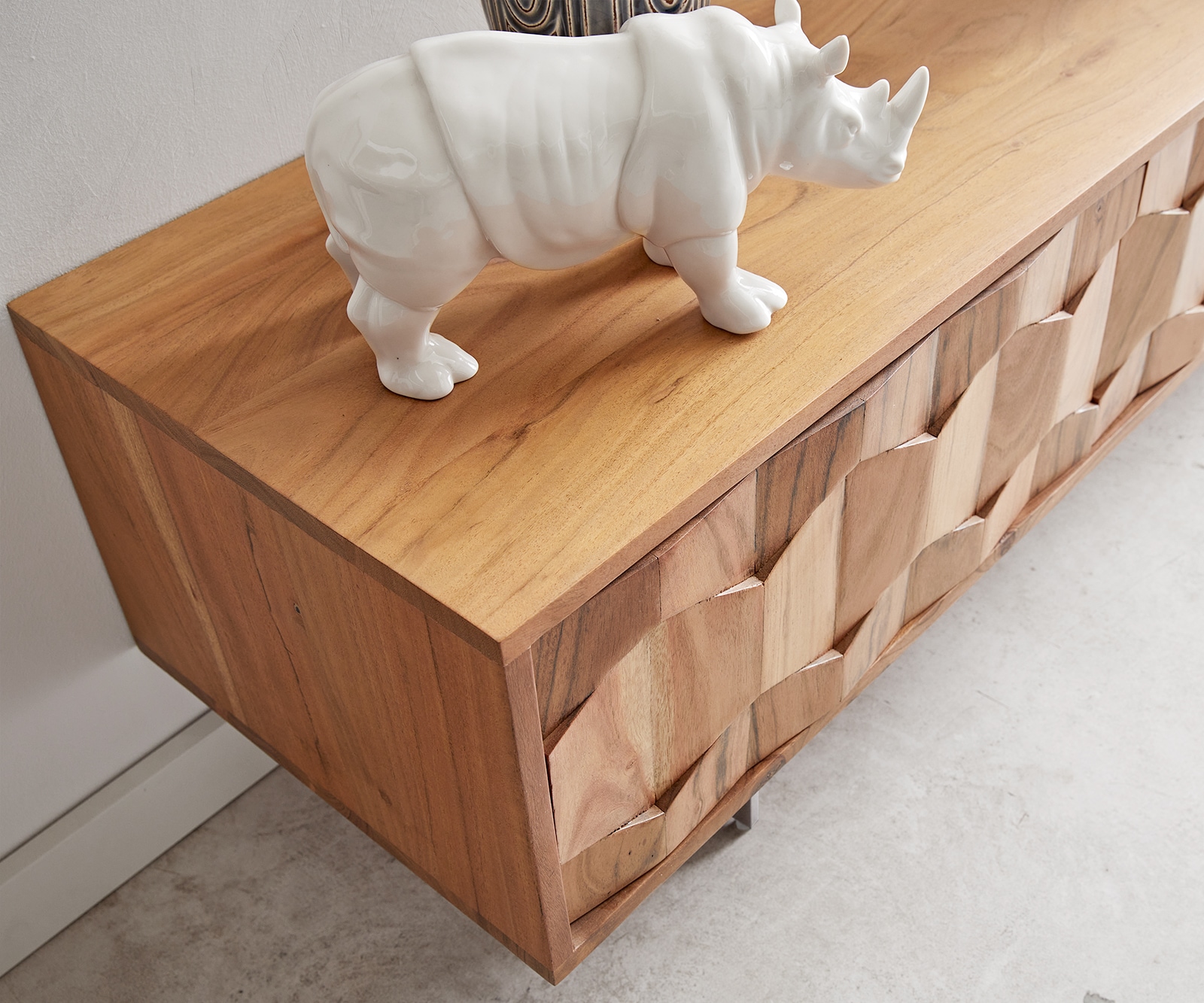 Tv-meubel Fevo 220 cm acacia natuur 4 deuren zwevend 3 Tv-meubel Fevo 220 cm acacia natuur 4 deuren zwevend 3