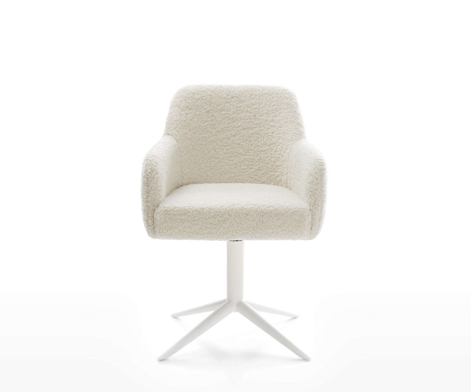 Draaistoel Greg-Flex teddy beige kruispoot wit 360° draaibaar rocker-functie pocketveer kern 2