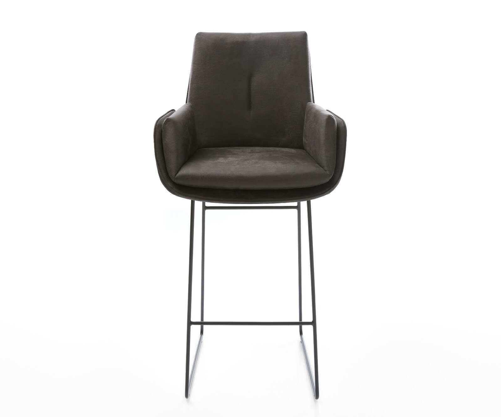 Barstoel Clea-Flex Microvezel Antraciet Vintage Sledeonderstel metaal zwart Zwart 2