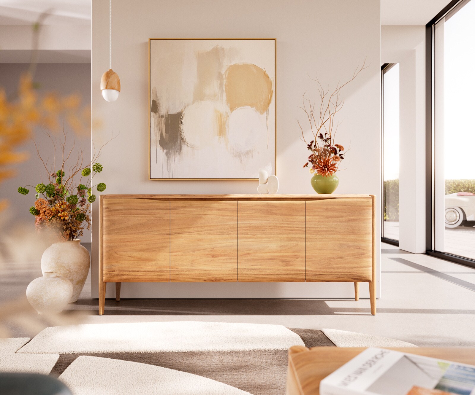 Dressoir Simcha 175 cm natuur acacia 4 deuren 1