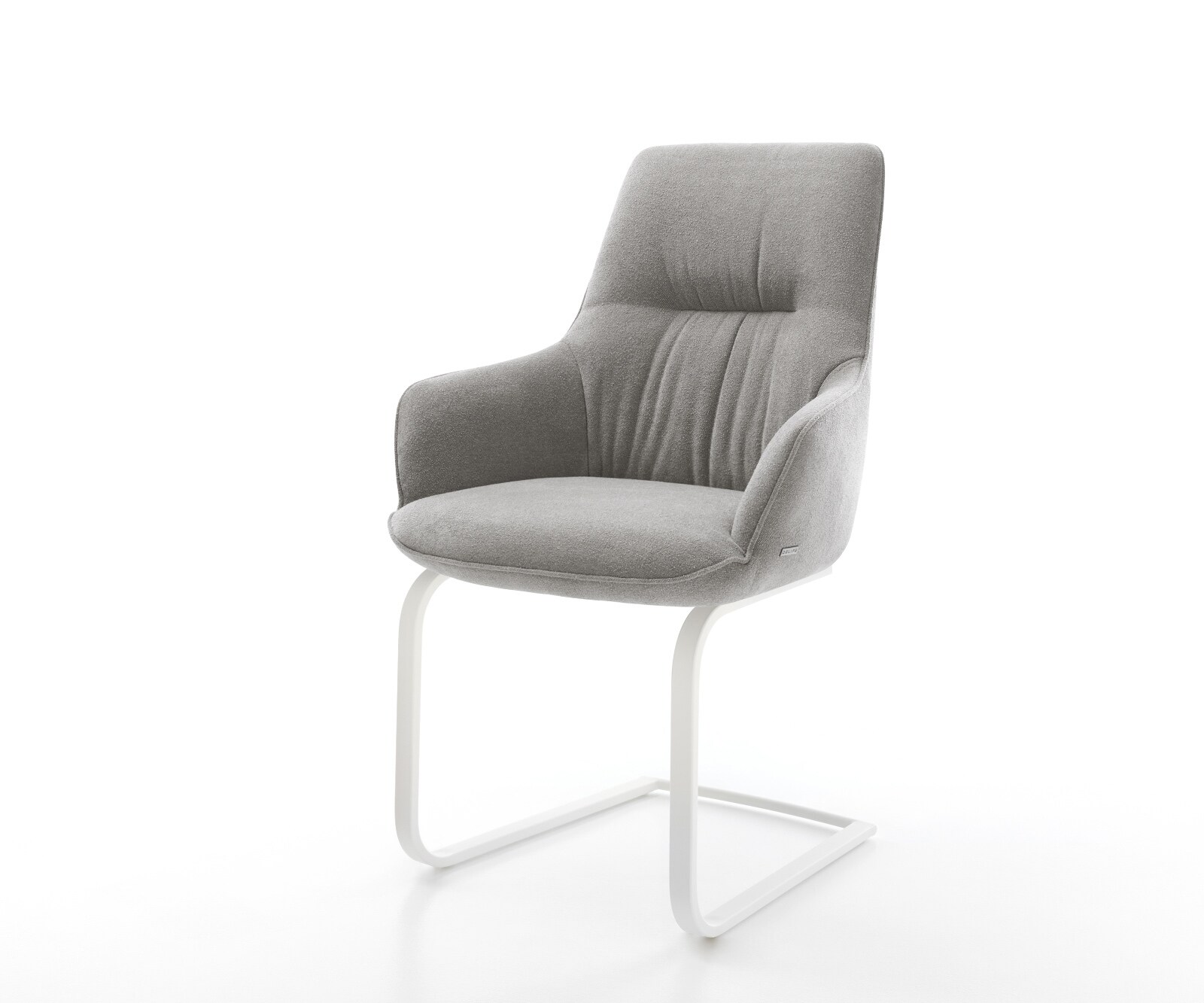 Sledemodel Zelia-Flex met armleuning zachte stof met structuur grijs sledemodel vlak wit pocketveer kern 1