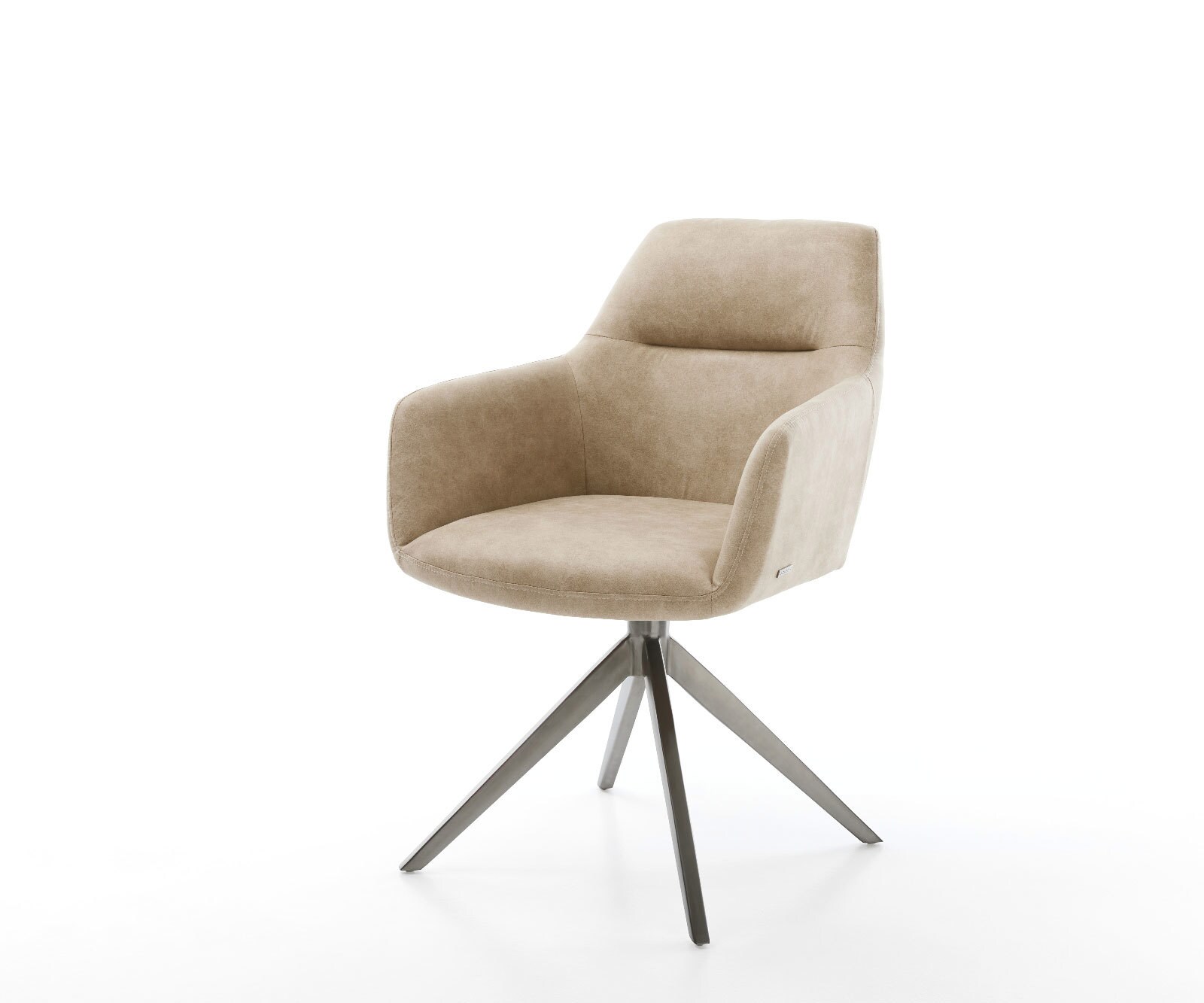 Draaistoel Pejo-Flex microvelours beige vintage kruisframe breed grafiet 360° draaibaar rocker-functie pocketveer kern 1