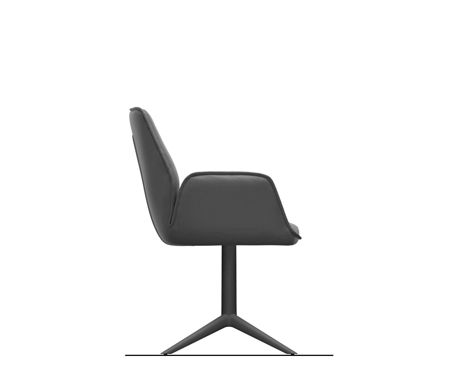 Draaistoel Zoa-Flex pluchen crème-wit kruispoot grafiet 360° draaibaar rocker-functie pocketveer kern 9