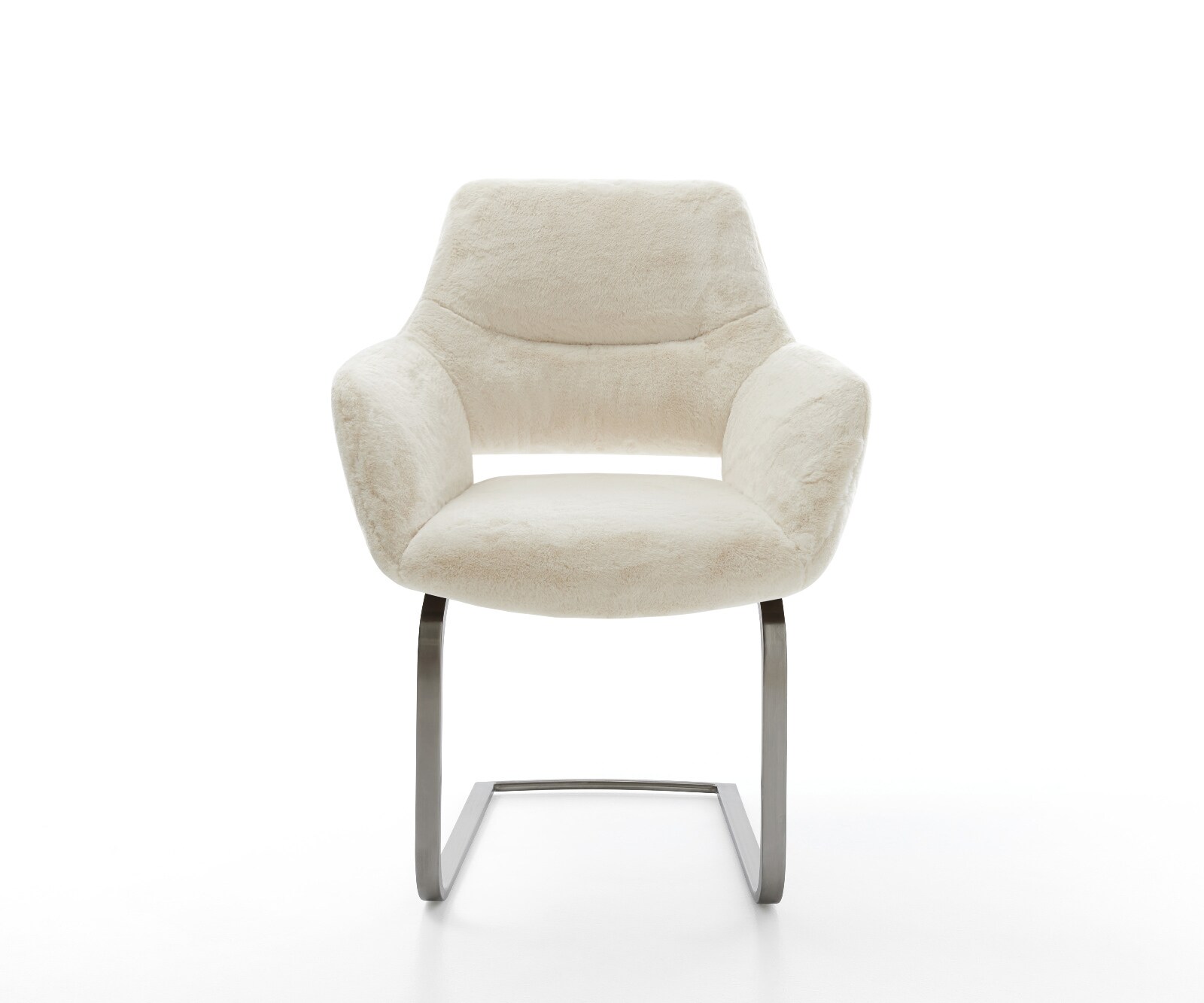 Sledemodel Yago-Flex met armleuning pluchen crème-wit sledemodel vlak grafiet pocketveer kern 2