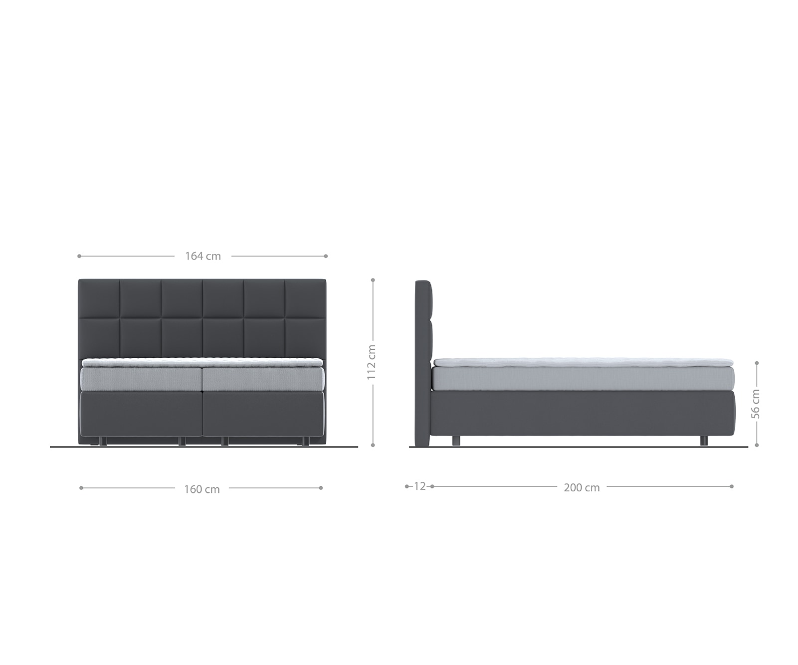 Boxspringbed Dream-Fine 160x200 microvezel zwart 4 Boxspringbed Dream-Fine 160x200 microvezel zwart 4