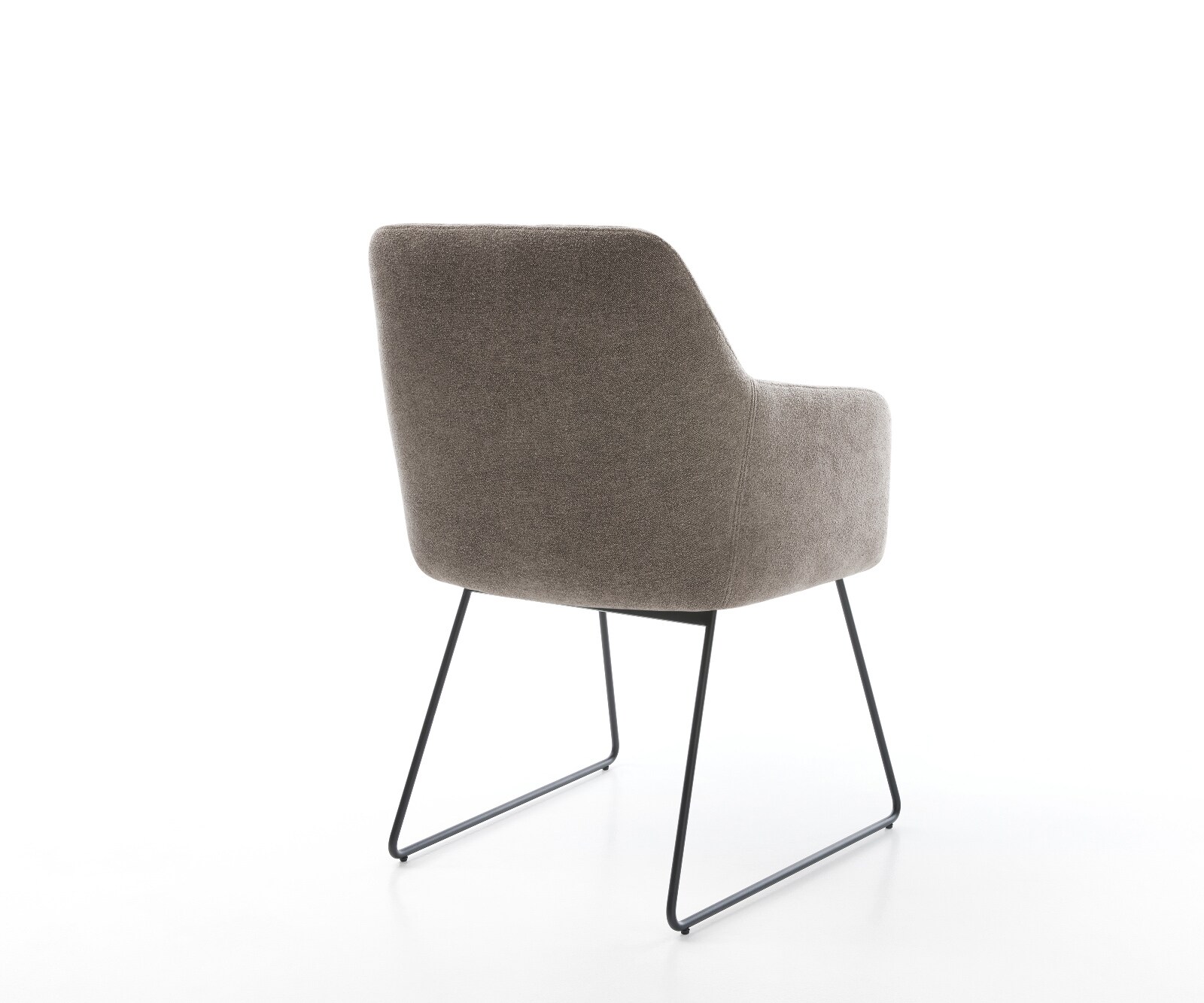Eetkamerstoel Greg-Flex zachte stof met structuur taupe slipframe zwart pocketveer kern 4