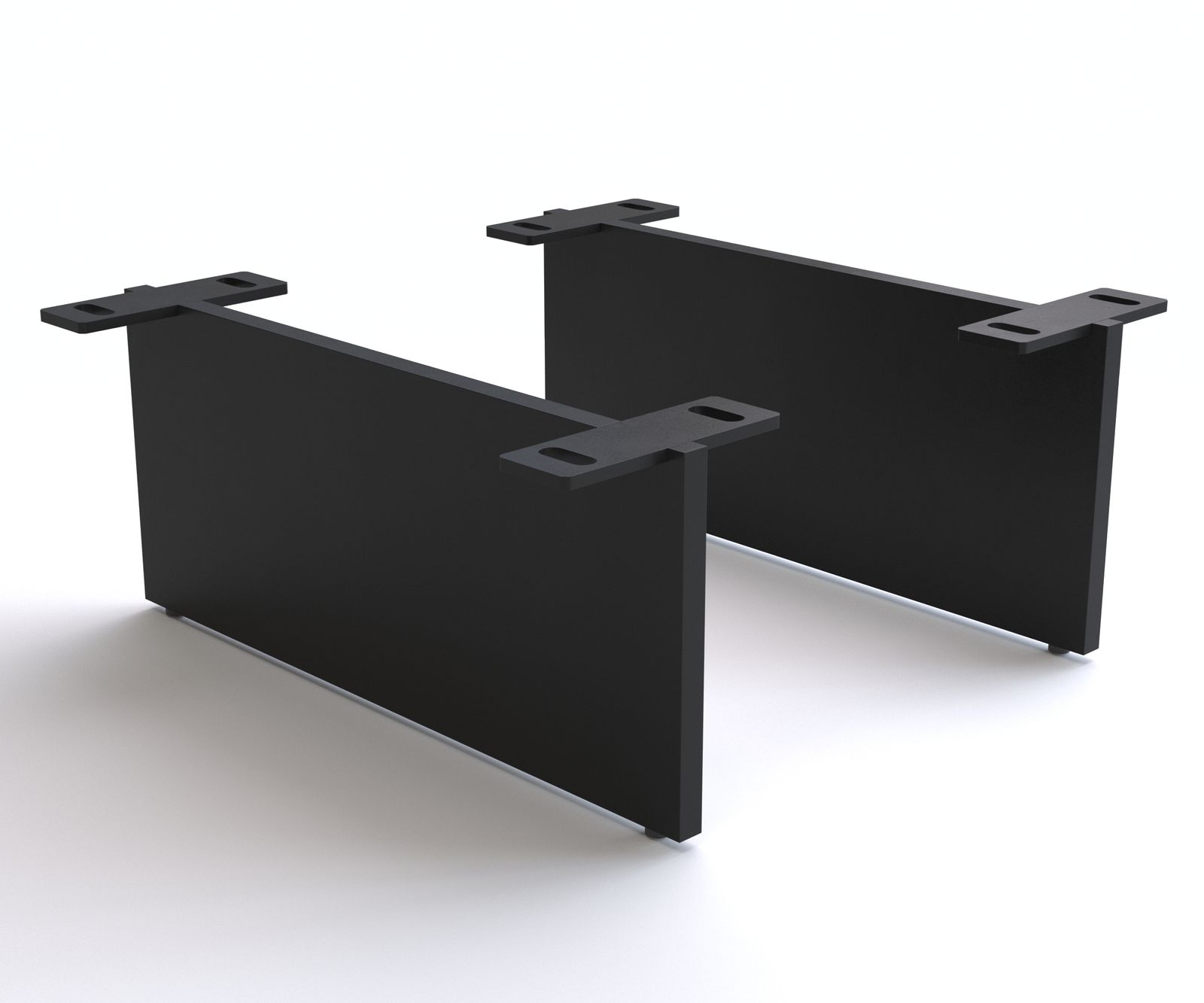 Zwevende look poot 15 cm metaal zwart voor kastmeubelen 40 cm diep (set van 2)