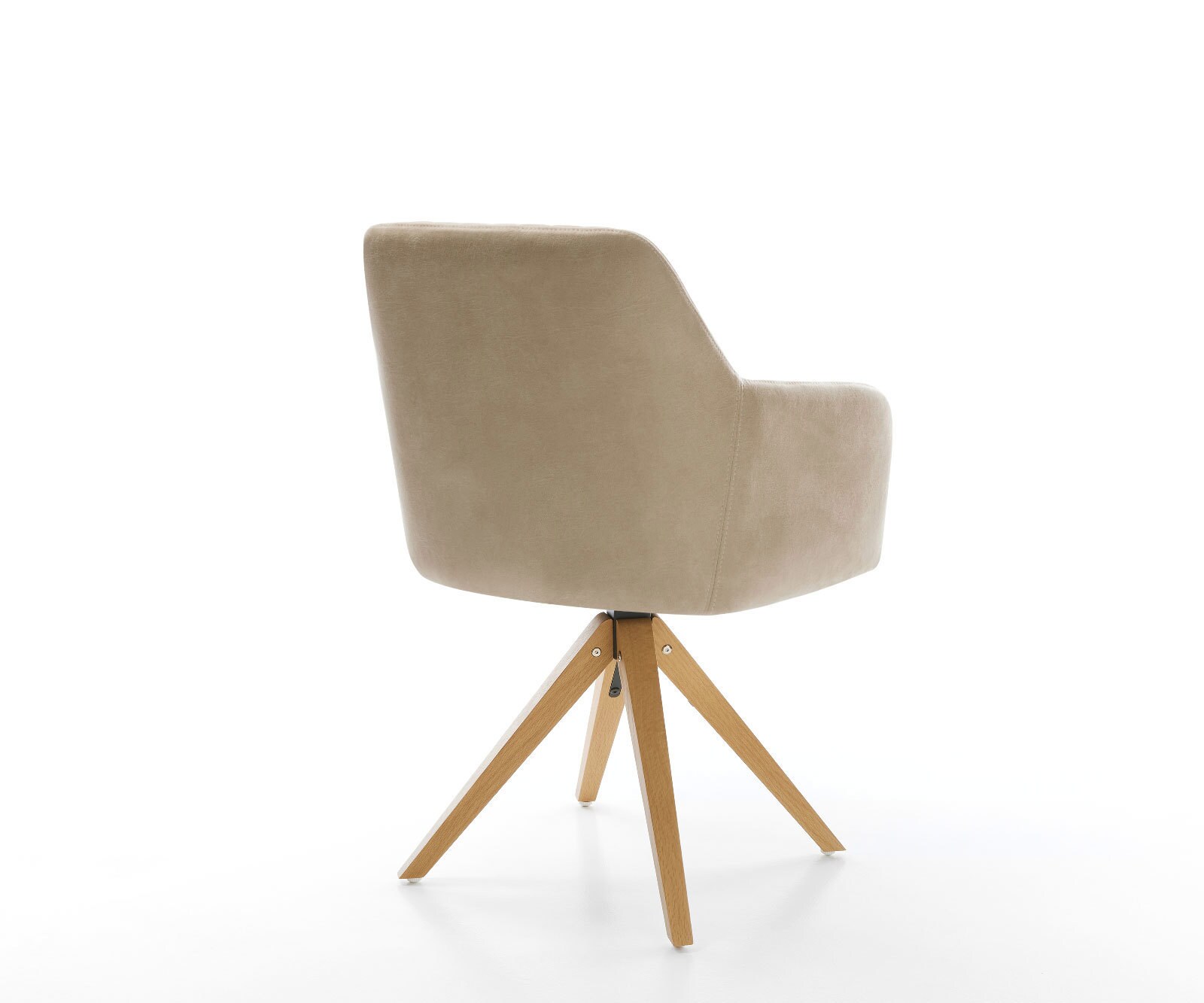 Eetkamerstoel Greg-Flex microvelours beige vintage houten frame hoekig natuur pocketveer kern 4