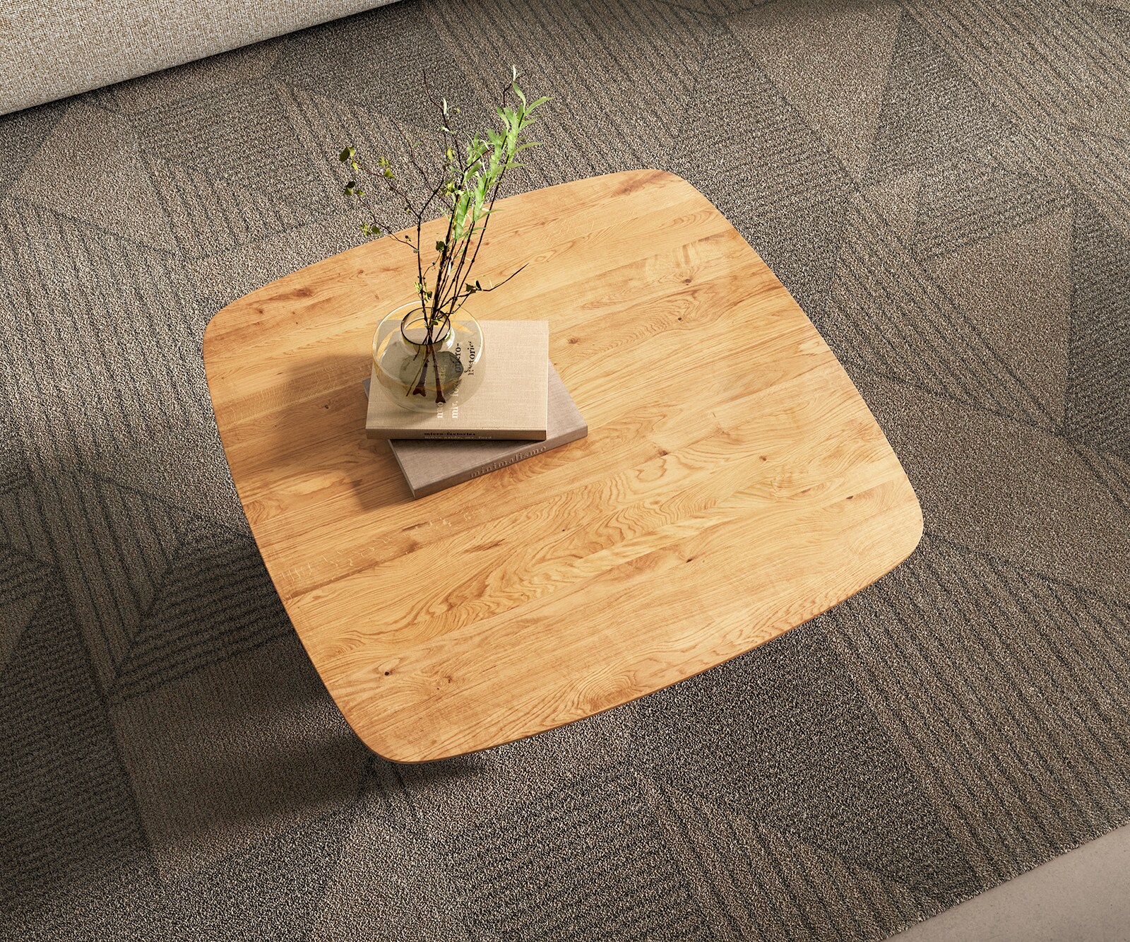 Salontafel Edge Boot 90x90 cm Eiken Naturel Zwitserse rand Parabi metallic zilver 3