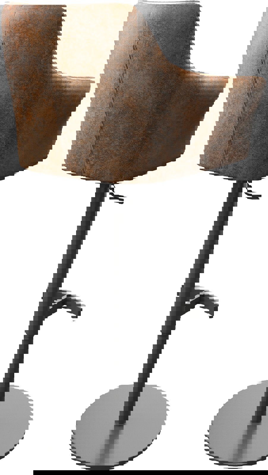 Barstoel Yulo-Flex vintage bruin draaivoet hoogteverstelbaar metaal 4 Barstoel Yulo-Flex vintage bruin draaivoet hoogteverstelbaar metaal 4