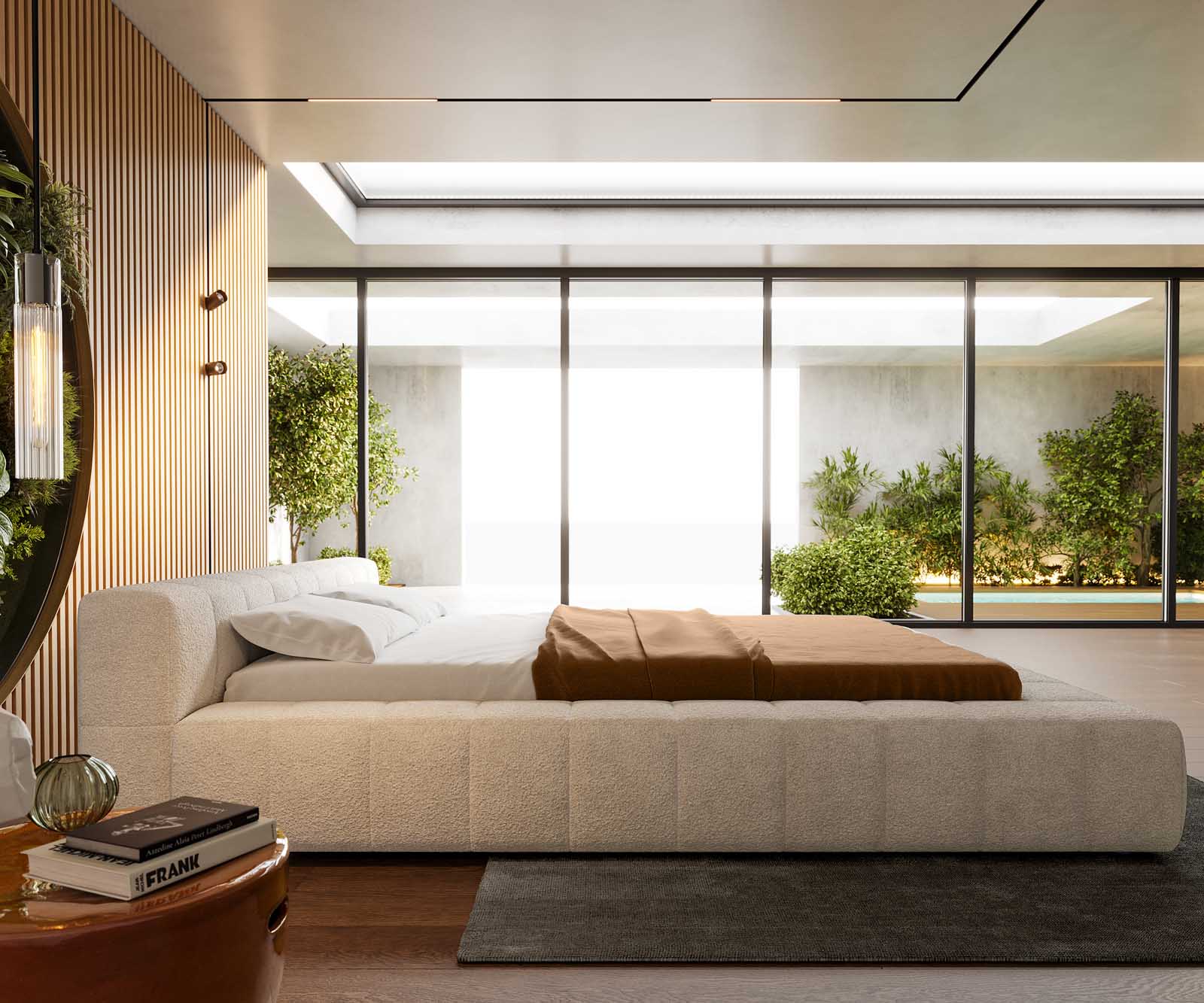 Gestoffeerd-bed Espazio 140x200 cm bouclé crème-wit met opbergruimte 3 Gestoffeerd-bed Espazio 140x200 cm bouclé crème-wit met opbergruimte 3