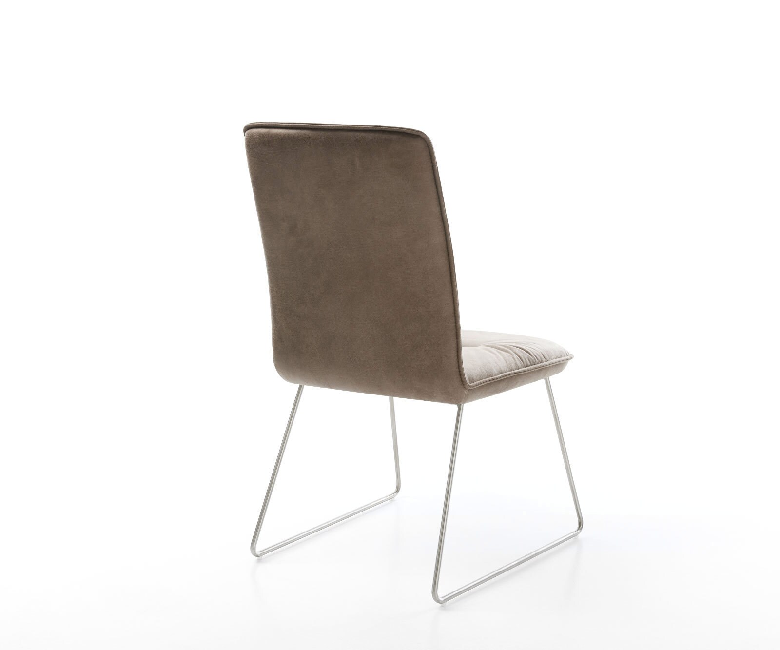 Eetkamerstoel Vinjo-Flex microvelours taupe vintage slipframe roestvrij staal 5