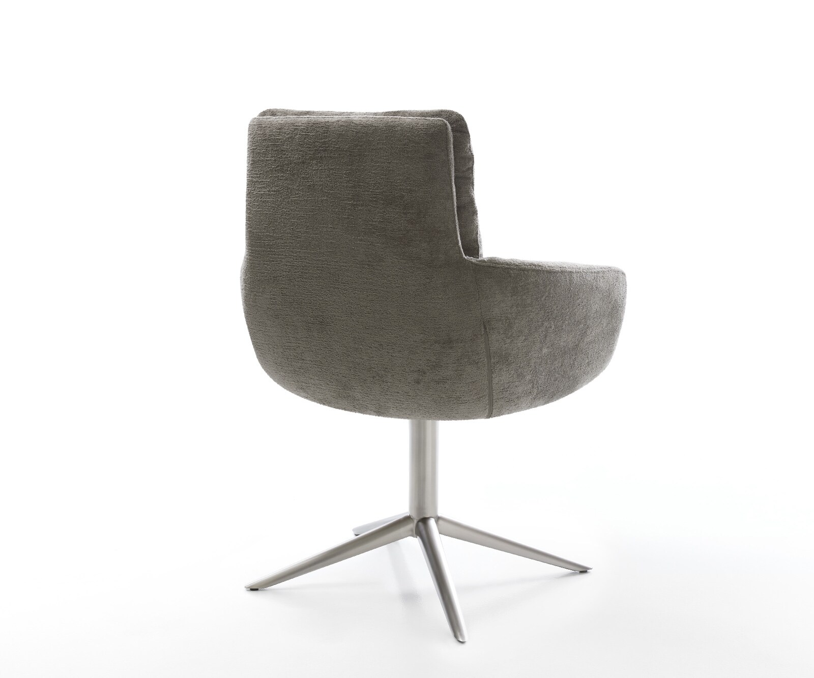 Draaistoel Abelia-Flex met armleuning bouclé zacht mud kruispoot roestvrij staal 360° draaibaar rocker-functie 5