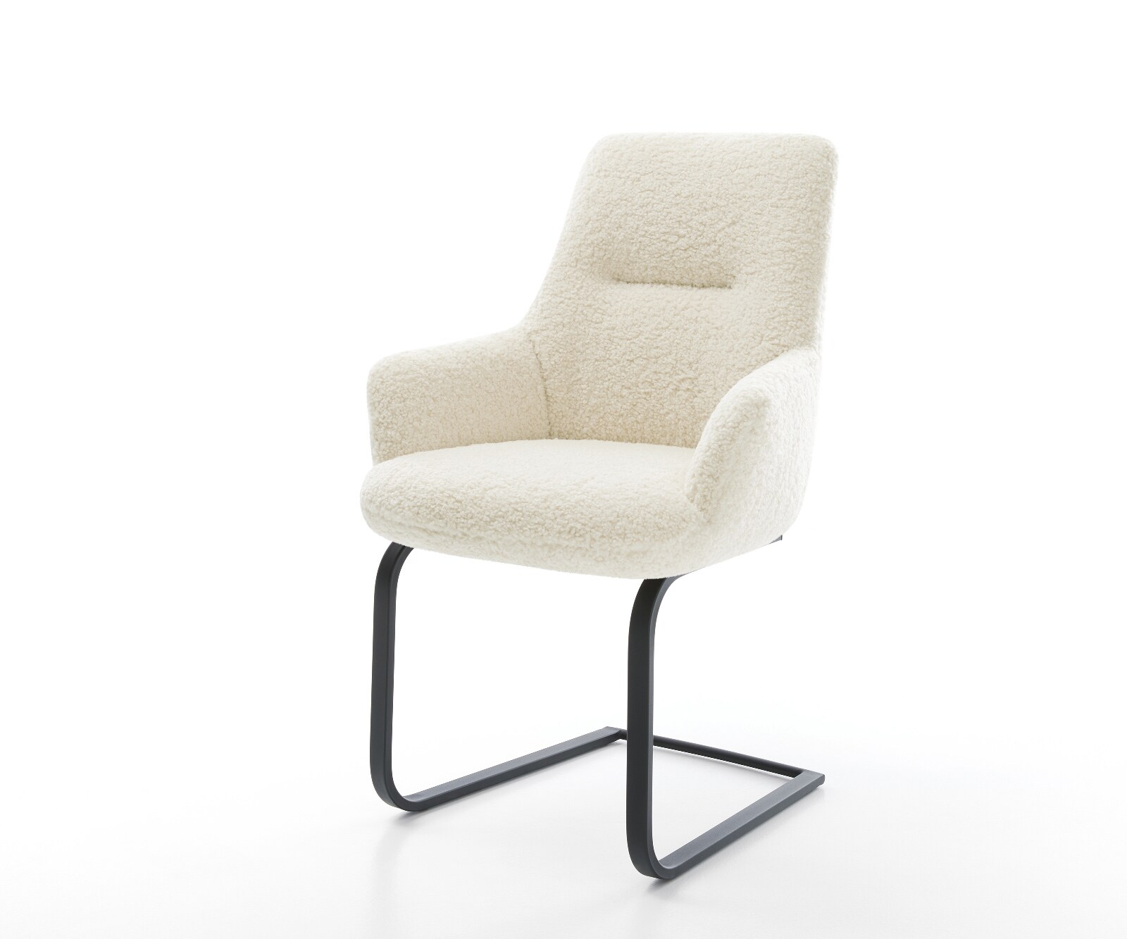 Sledemodel Zelia-Flex met armleuning teddy beige sledemodel vlak zwart pocketveer kern 1