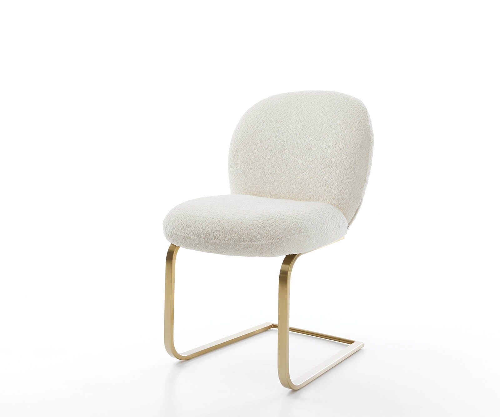 Sledemodel Nube-Flex bouclé wit sledemodel vlak goud pocketveer kern