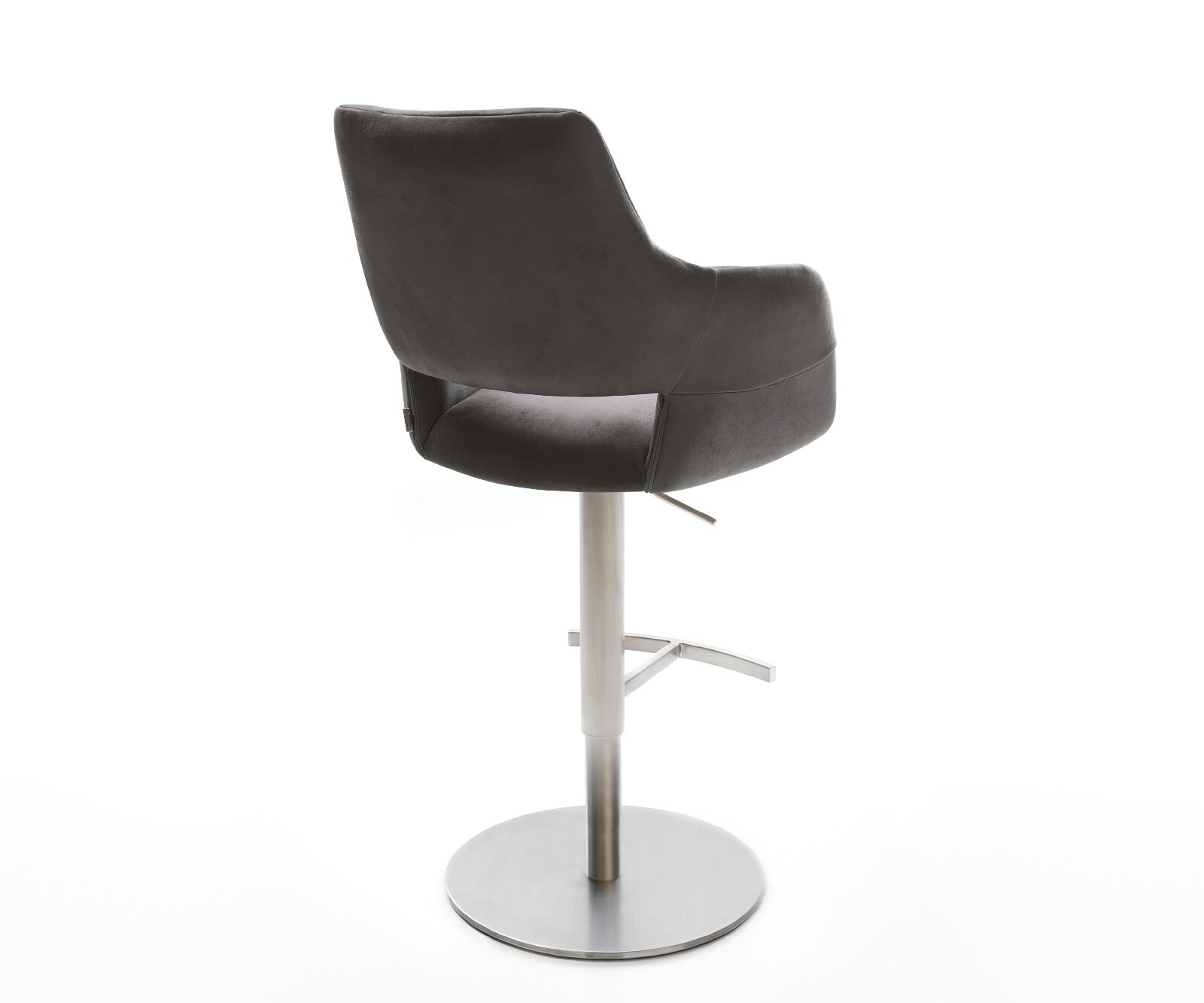 Barstoel Yago-Flex microvezel antraciet vintage draaivoet in hoogte verstelbaar RVS draaibaar pocketvering 5
