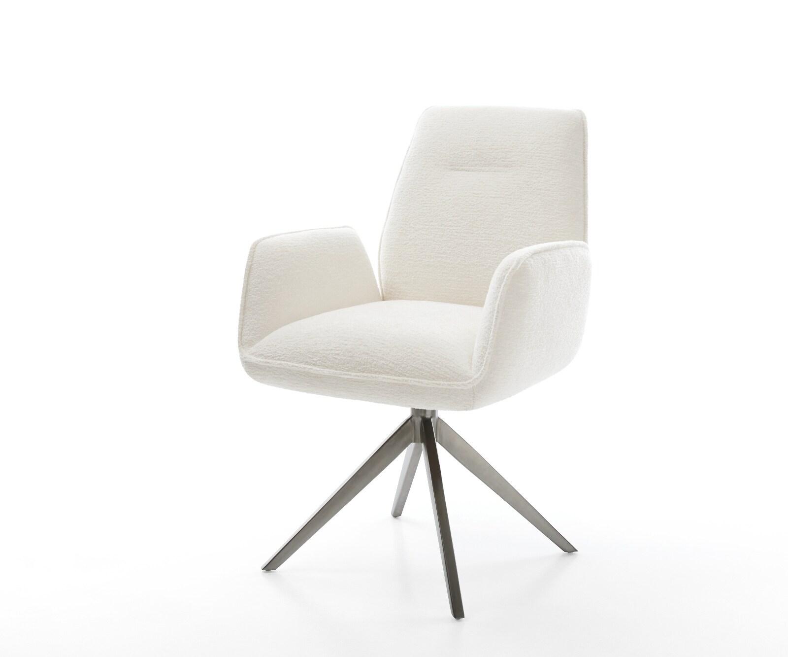 Draaistoel Zoa-Flex bouclé zacht beige kruisframe breed grafiet 360° draaibaar rocker-functie pocketveer kern 1