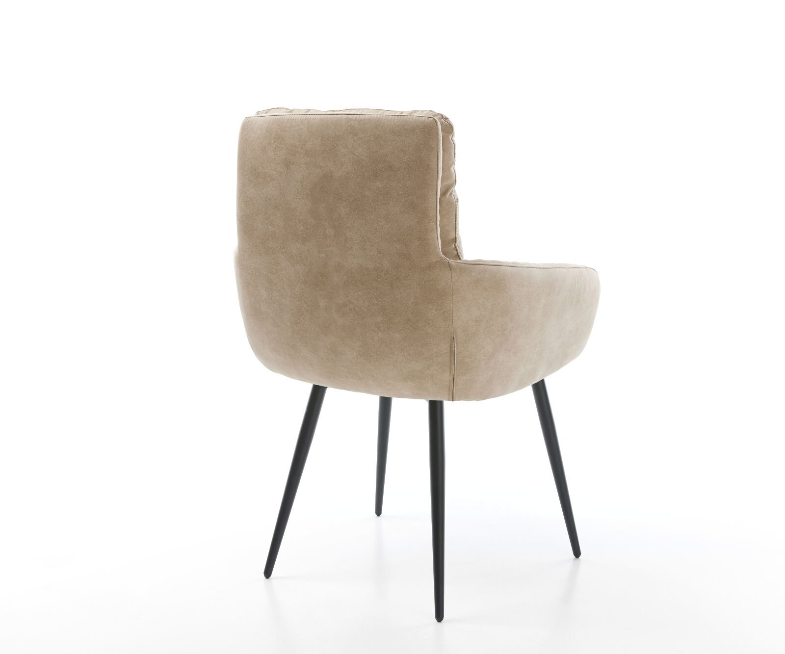 Eetkamerstoel Abelia-Flex met armleuning microvelours beige vintage 4-poot conisch zwart 4 Eetkamerstoel Abelia-Flex met armleuning microvelours beige vintage 4-poot conisch zwart 4