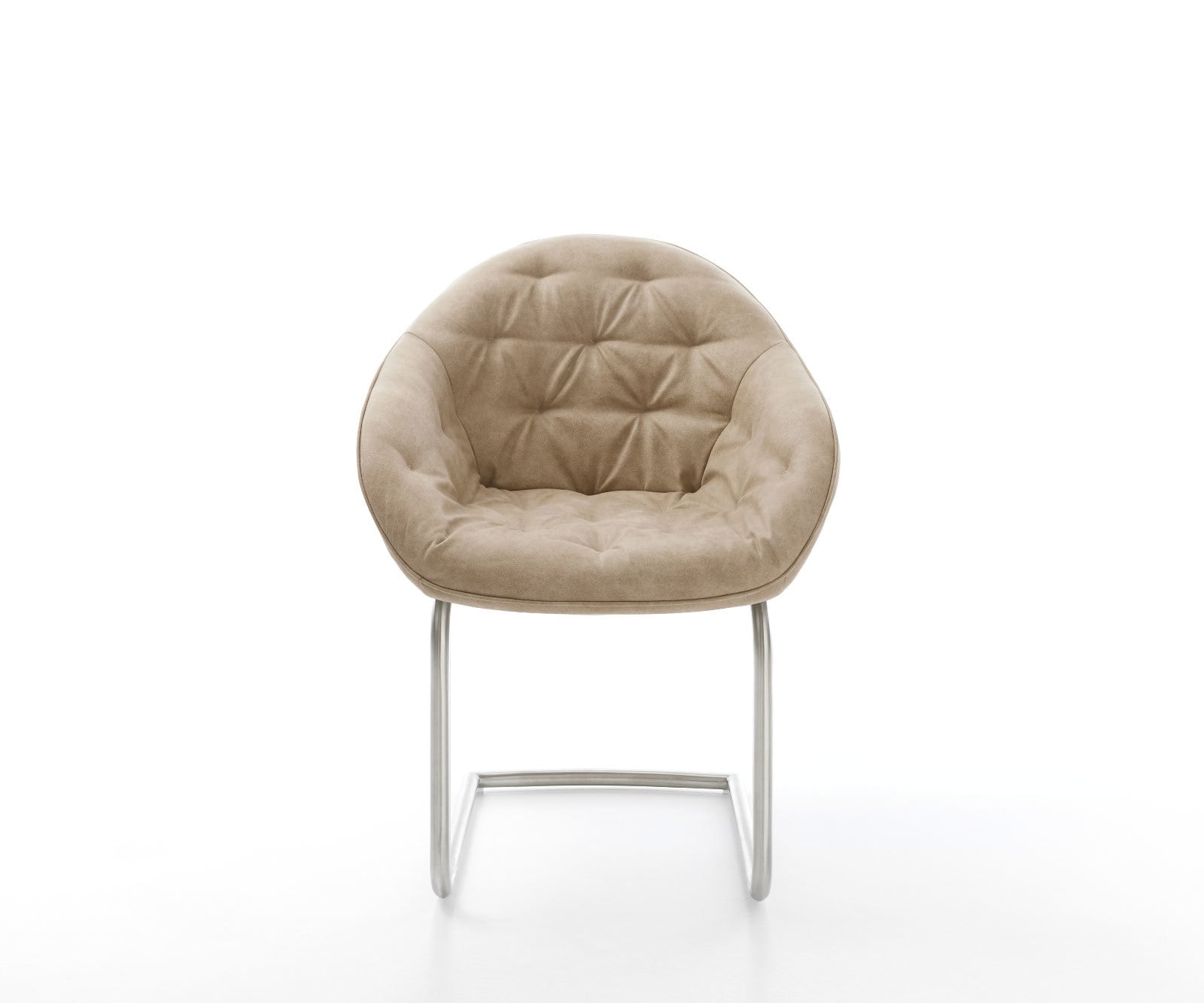 Sledemodel Gaio-Flex microvelours beige vintage sledemodel rond roestvrij staal 1 Sledemodel Gaio-Flex microvelours beige vintage sledemodel rond roestvrij staal 1