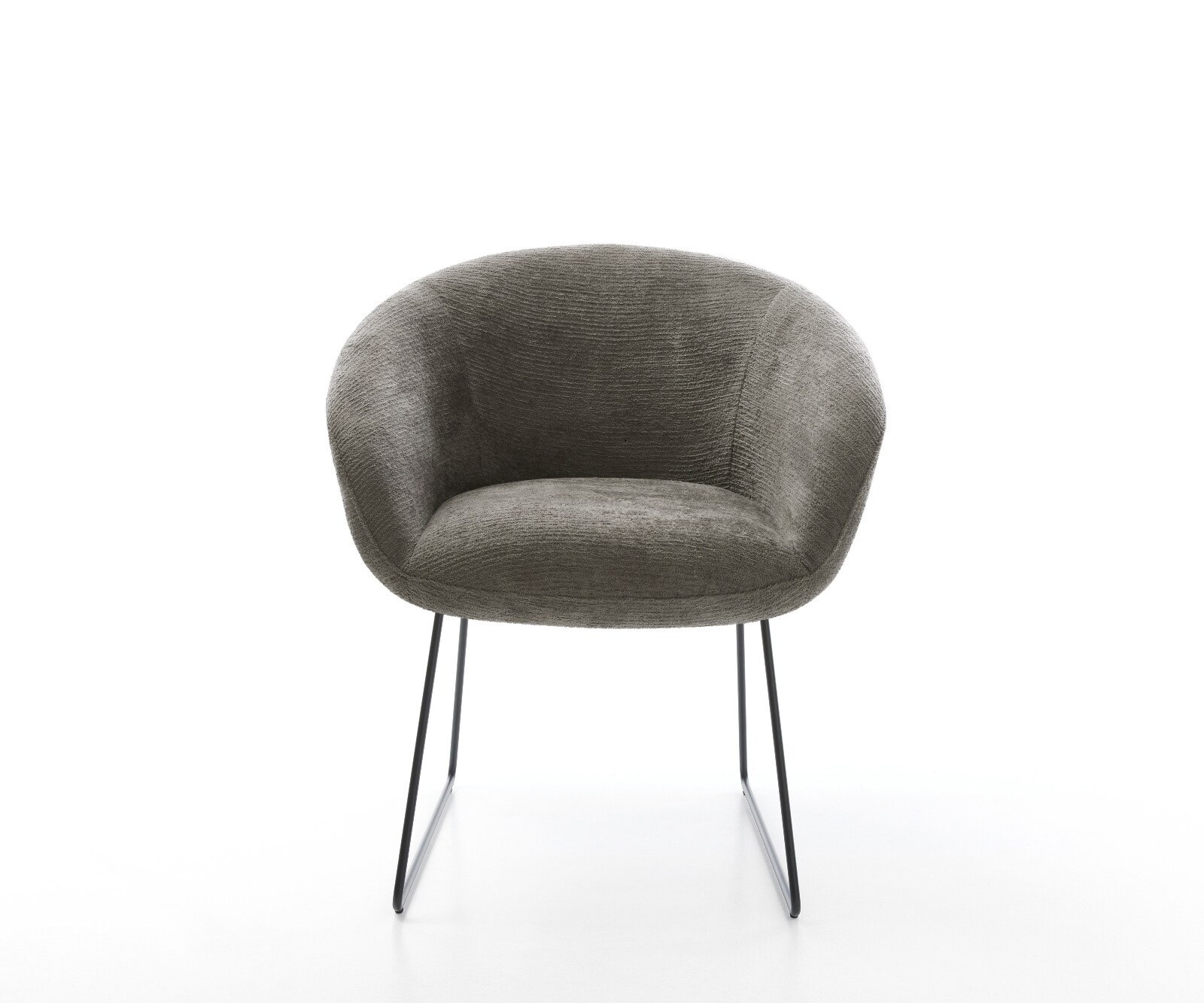 Eetkamerstoel Vinka-Flex met armleuning bouclé zacht mud slipframe zwart pocketveer kern 1